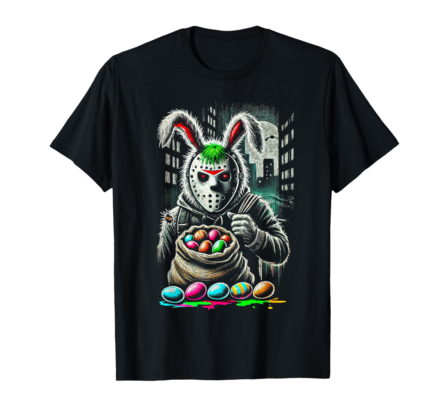 Sinister Easter Bunny Horror-Inspired Creepy Egg Hunter Tee T-Shirt