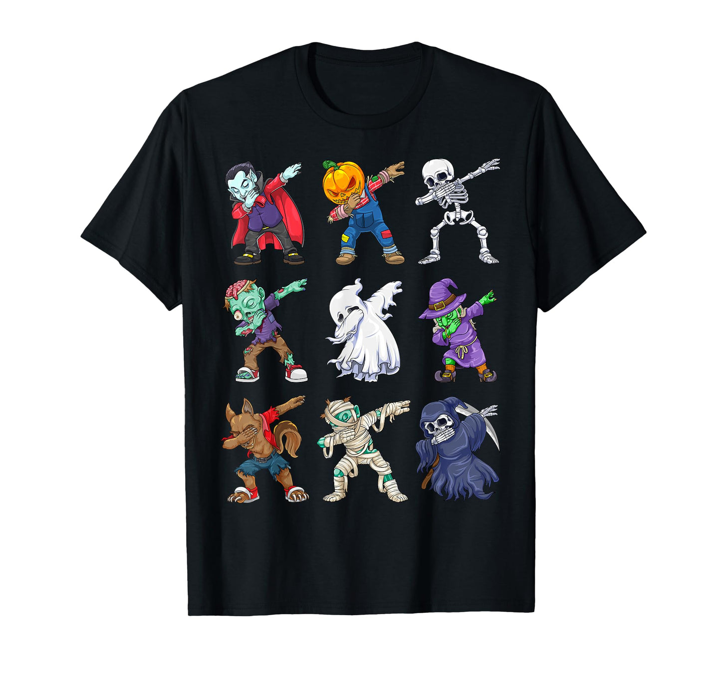 Dabbing Halloween Boys Skeleton Zombie Scary Pumpkin Mummy T-Shirt