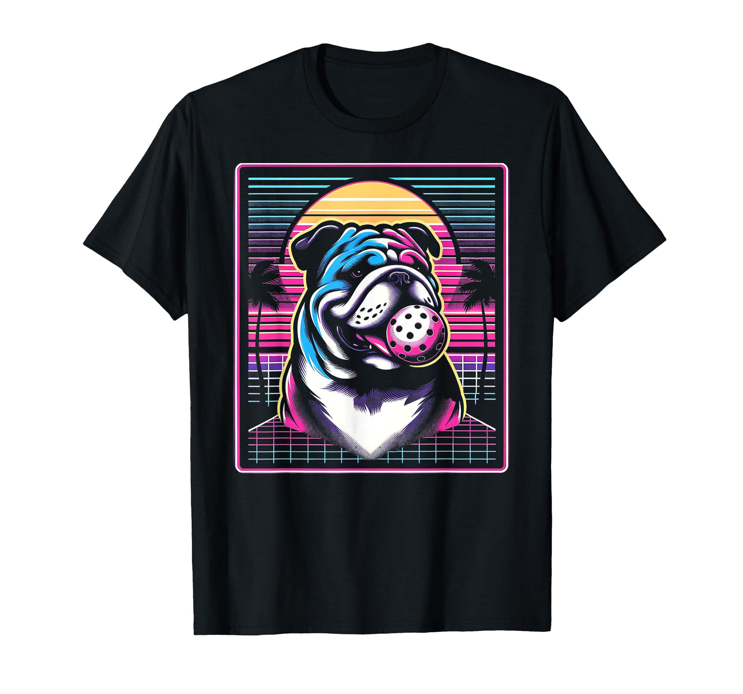 Pickleball Dog - Bulldog Lover Paddle Sport T-Shirt for Men Women Kids