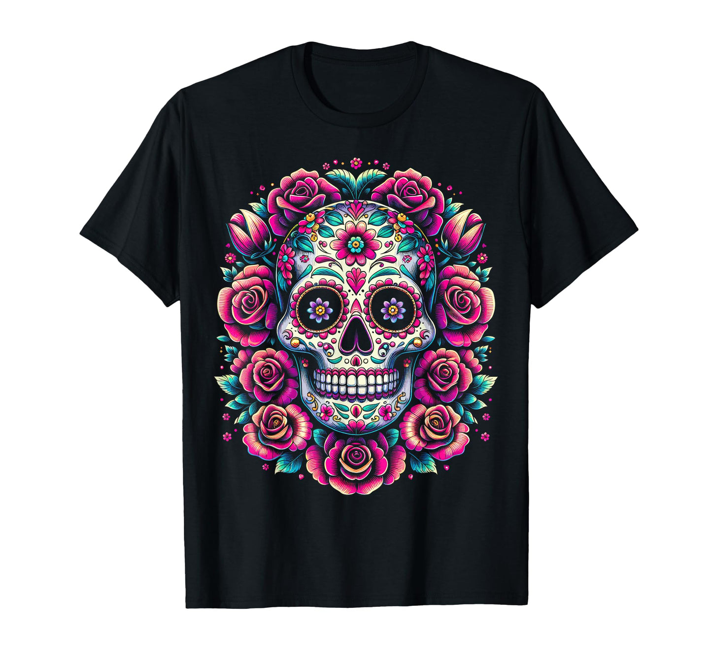De Los Muertos Day of the Dead Sugar Skull Halloween Women T-Shirt