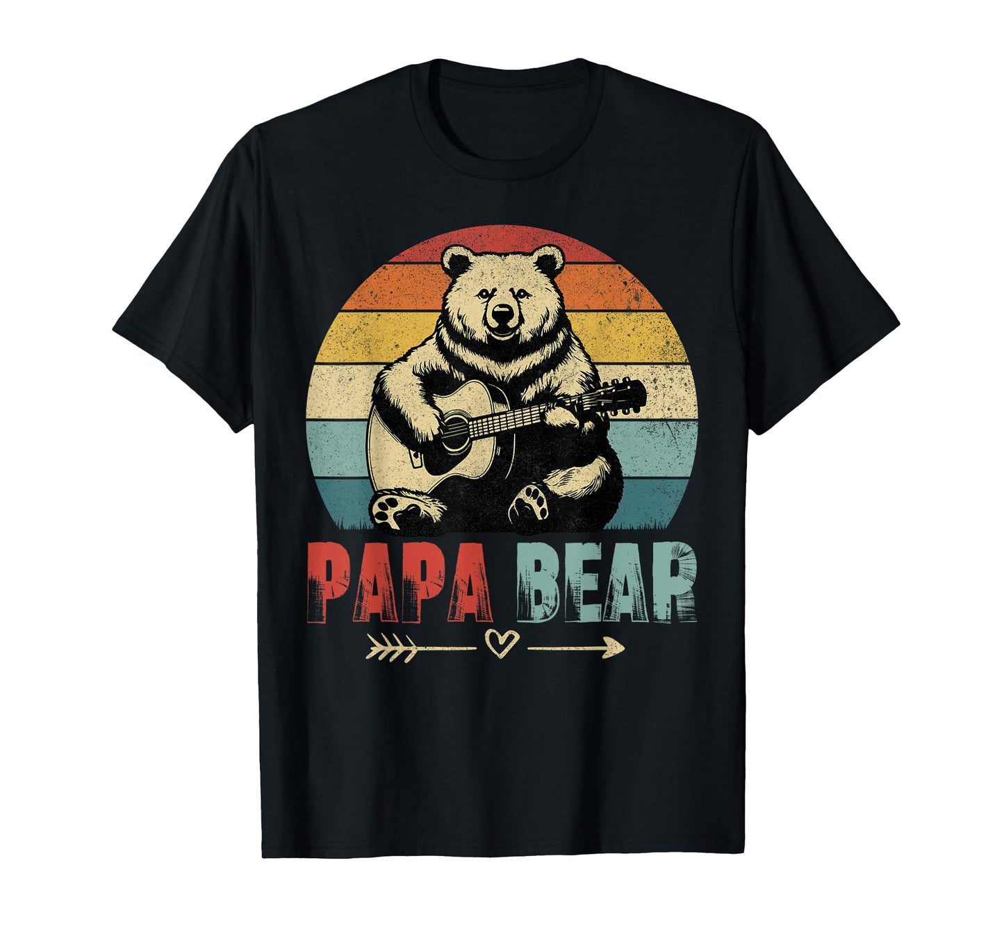 Papa Bear Acoustic Groove Dad Music Lover Chill Vibe T-Shirt
