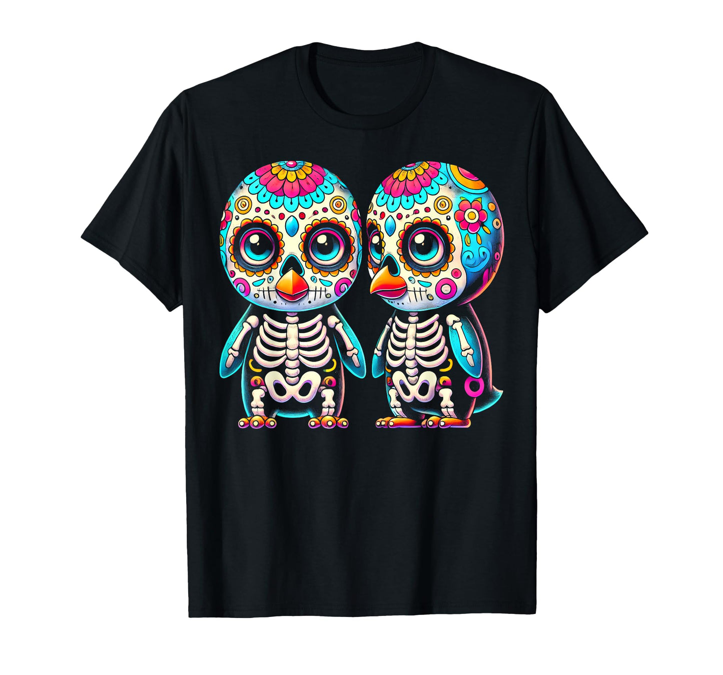 Adorable Día de Muertos Sugar Skull Penguin Day of the Dead T-Shirt