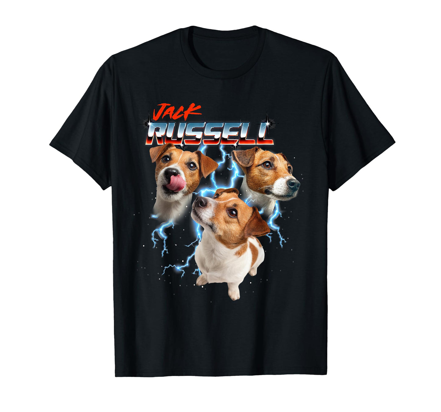 80s 90s JRT Dog Lover Heavy Metal Rock Jack Russell Terrier T-Shirt