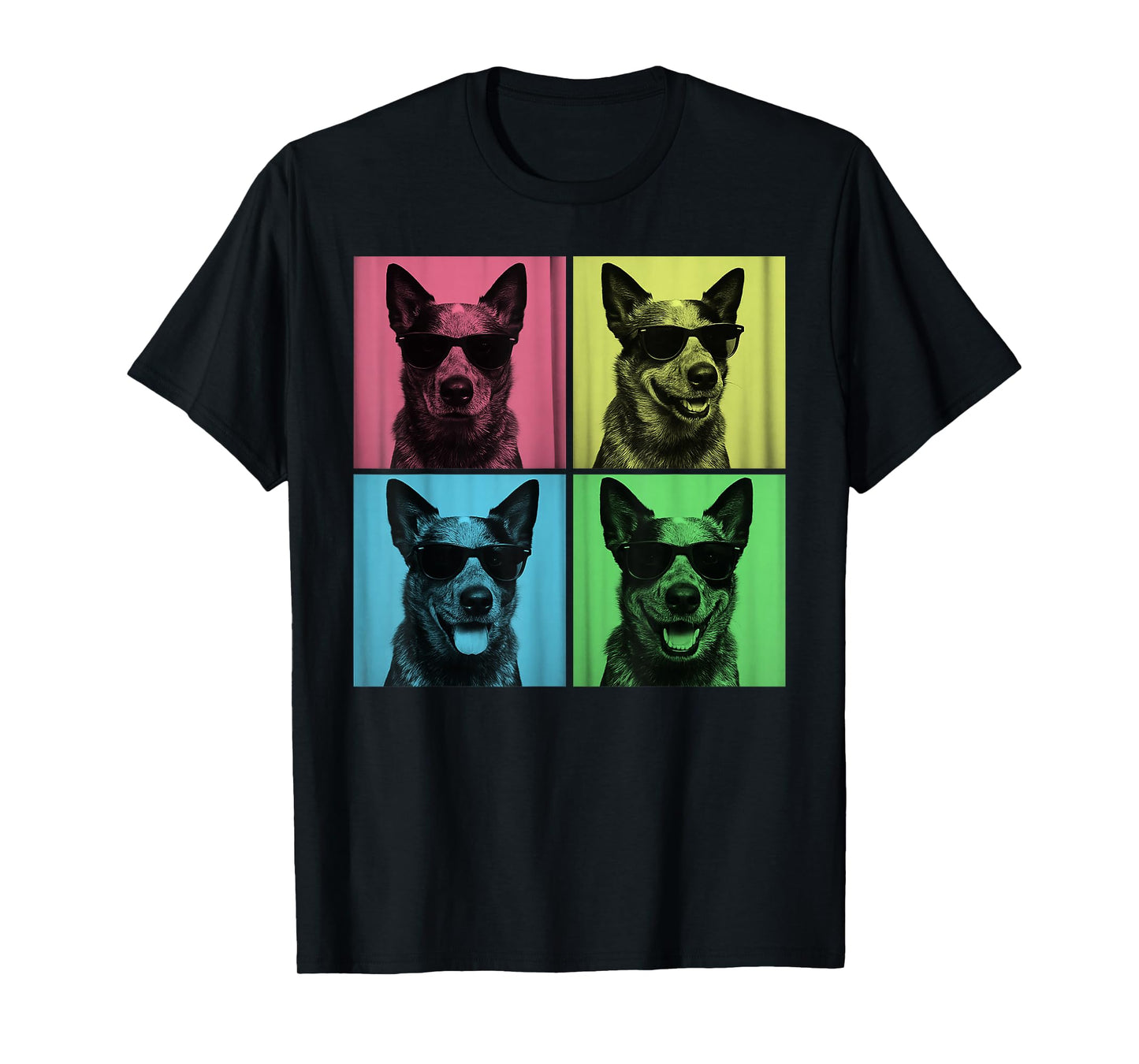 Blue Heeler Pop Art Funny Dog Lover Blue Heeler Photo Booth T-Shirt