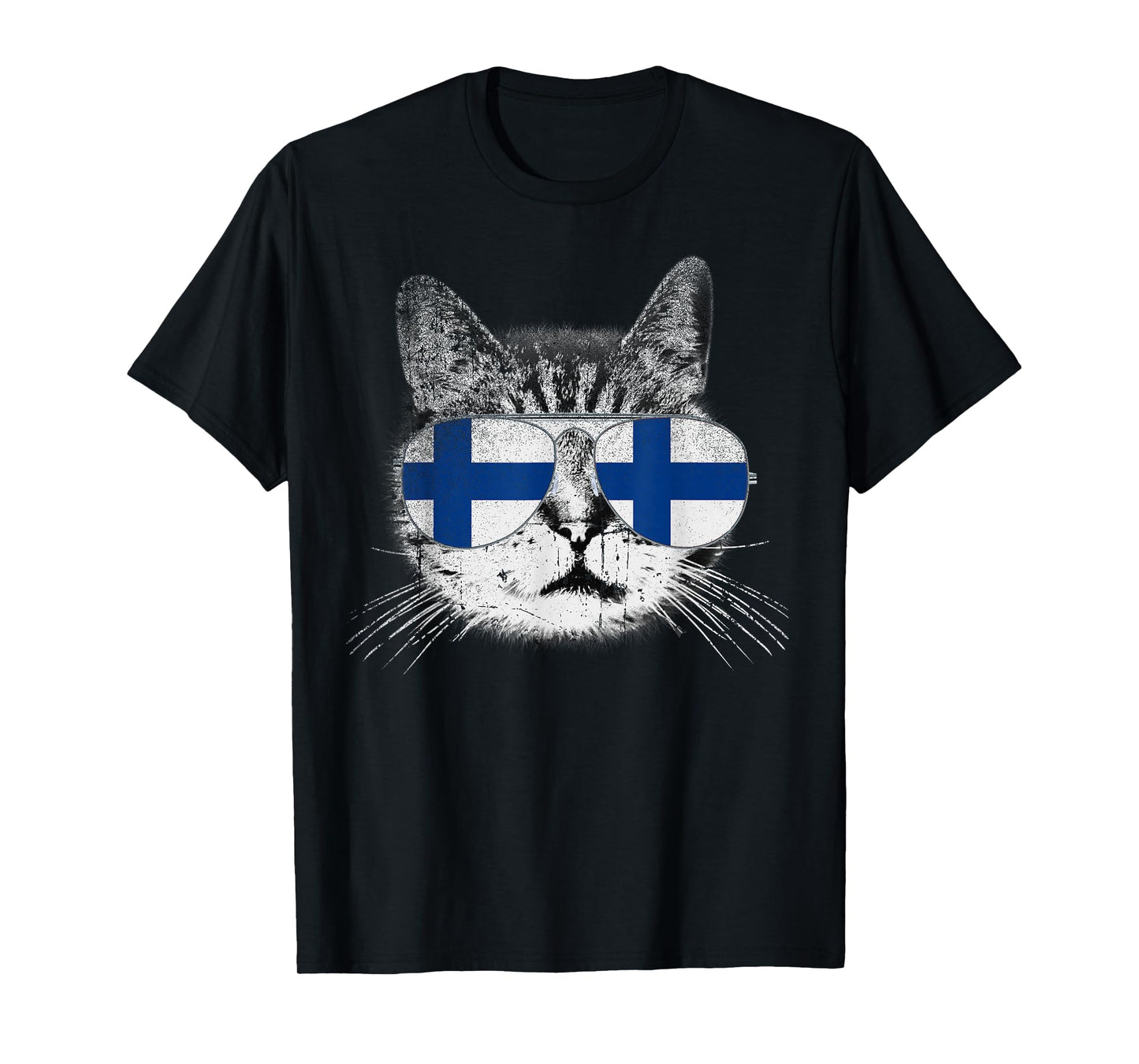 Finnish Finland Flag Country Roots Cat Lover Pride Gift T-Shirt