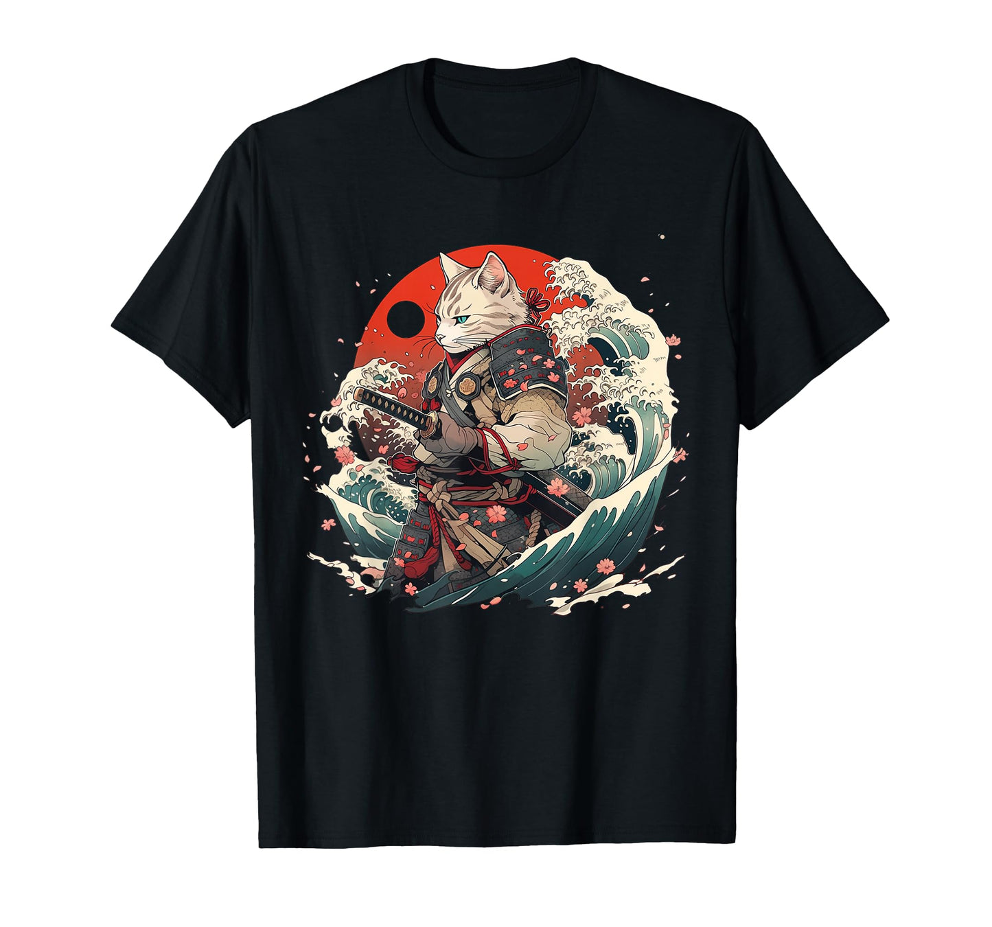 Japanese Samurai Cat Tattoo, Vintage Ninja Cat T-Shirt