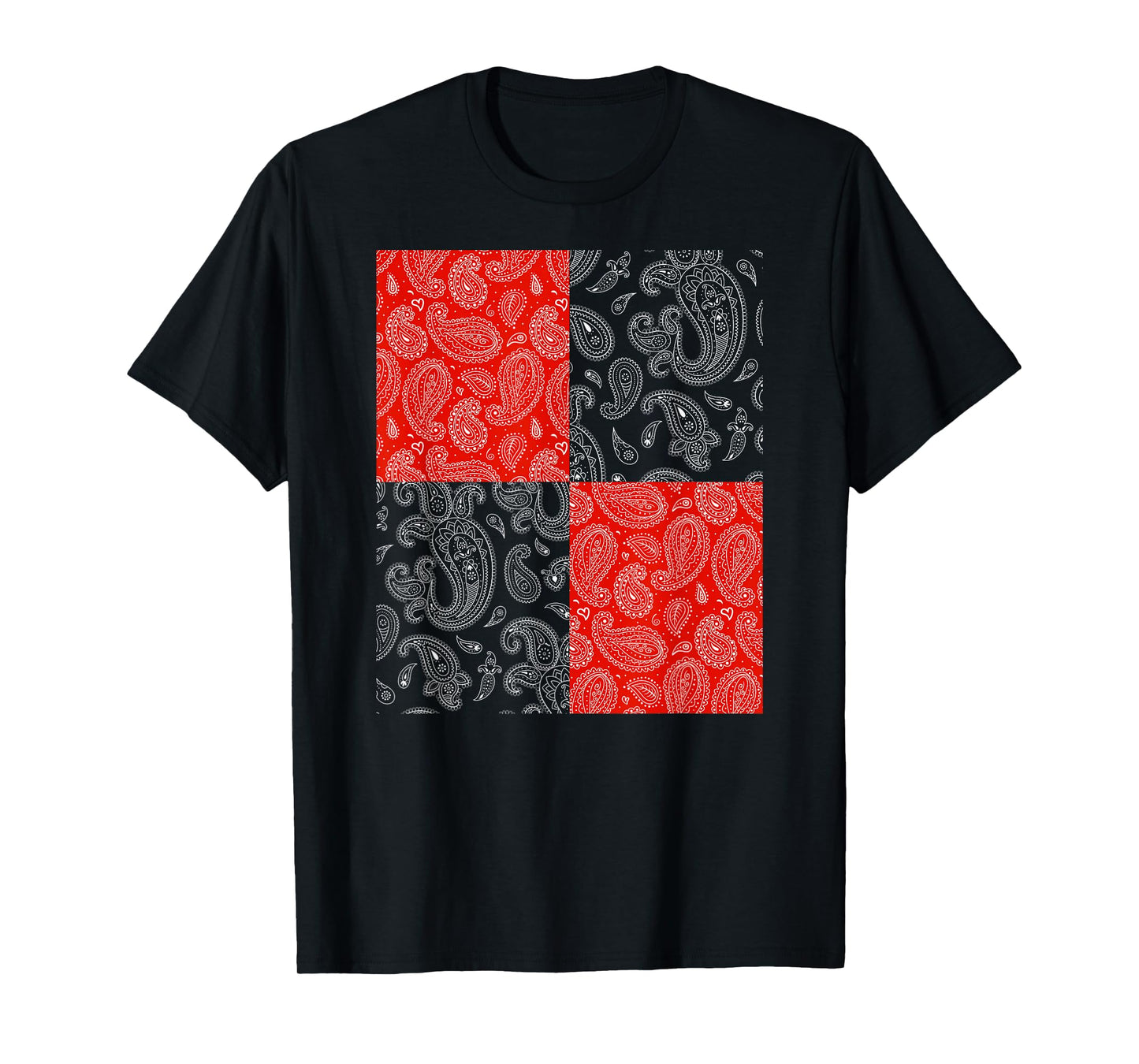 Red Paisley, Bandana Style T-Shirt