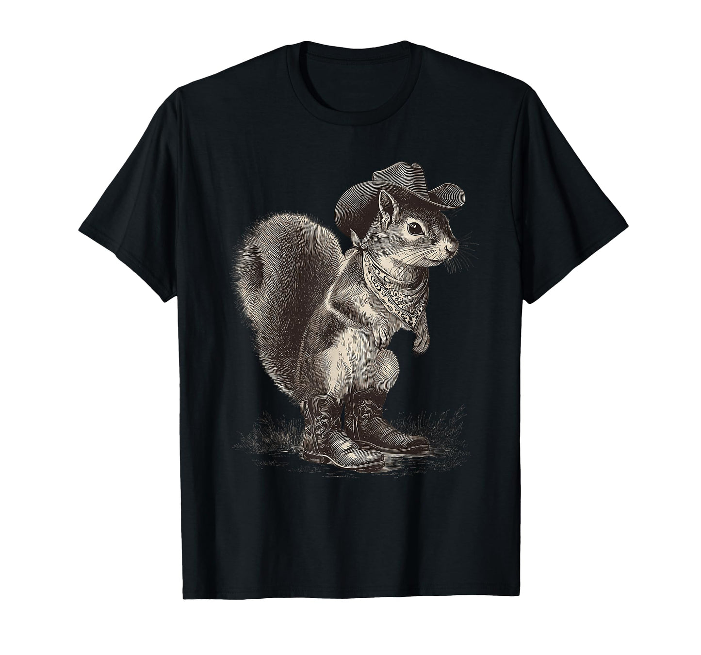 Country Cowboy Squirrel Vintage Rodeo Cowgirl Western Texax T-Shirt