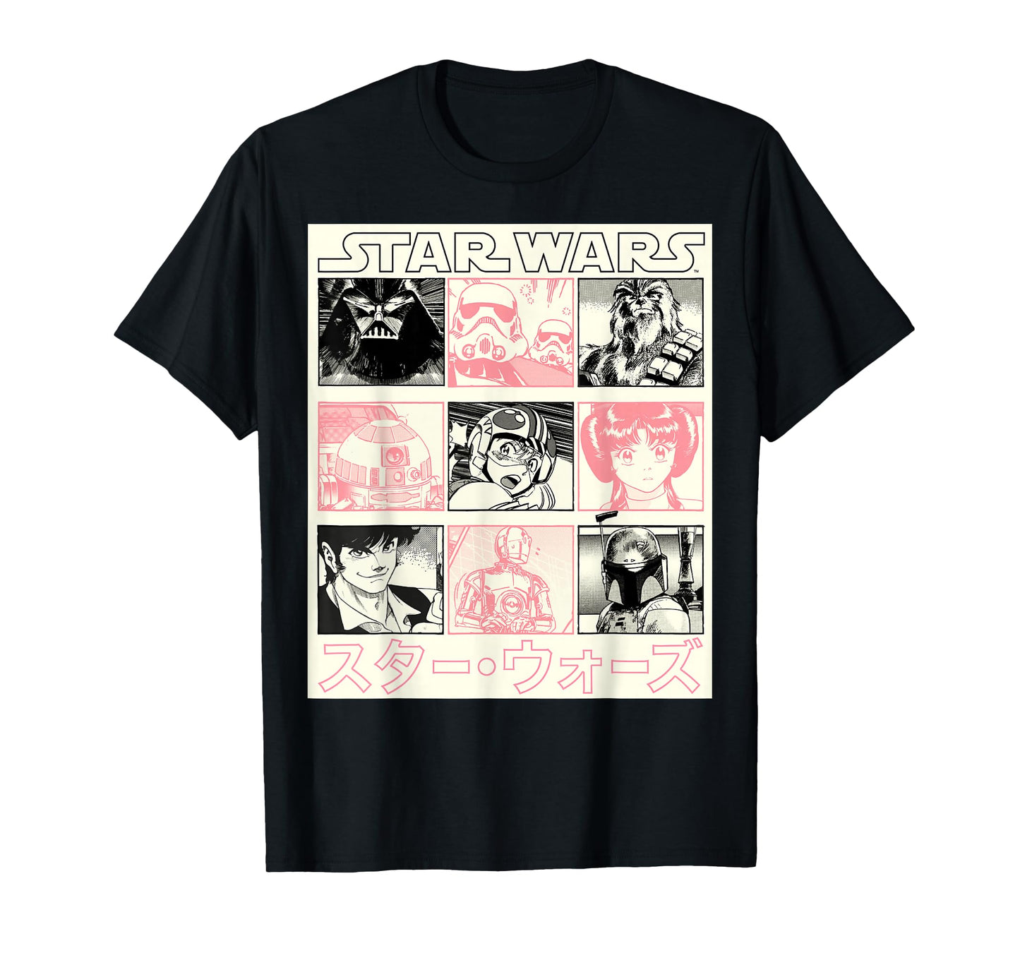 Star Wars Manga Style Comic Panels T-Shirt