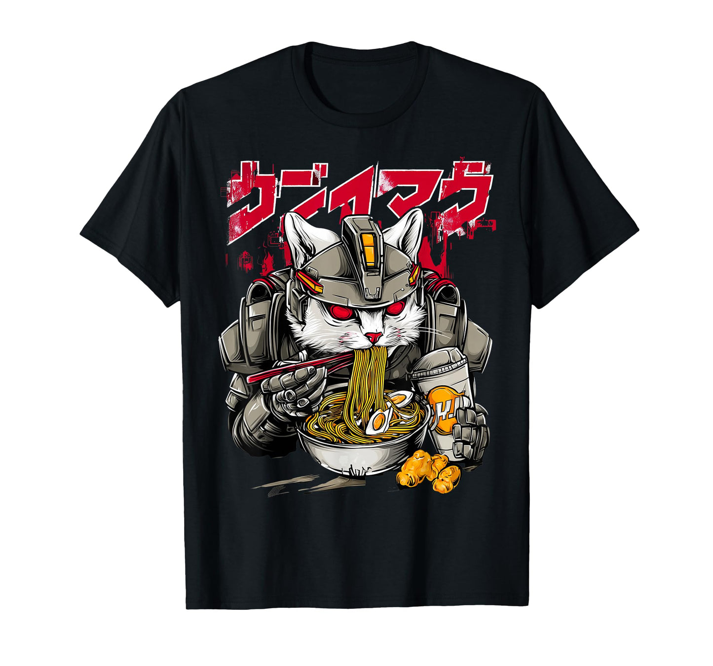 Cyberpunk Cat Japan Streetwear Y2K Anime Manga T-Shirt