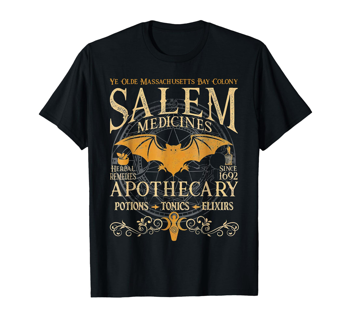 Salem Medicines Apothecary Witch Spooky Season Halloween T-Shirt