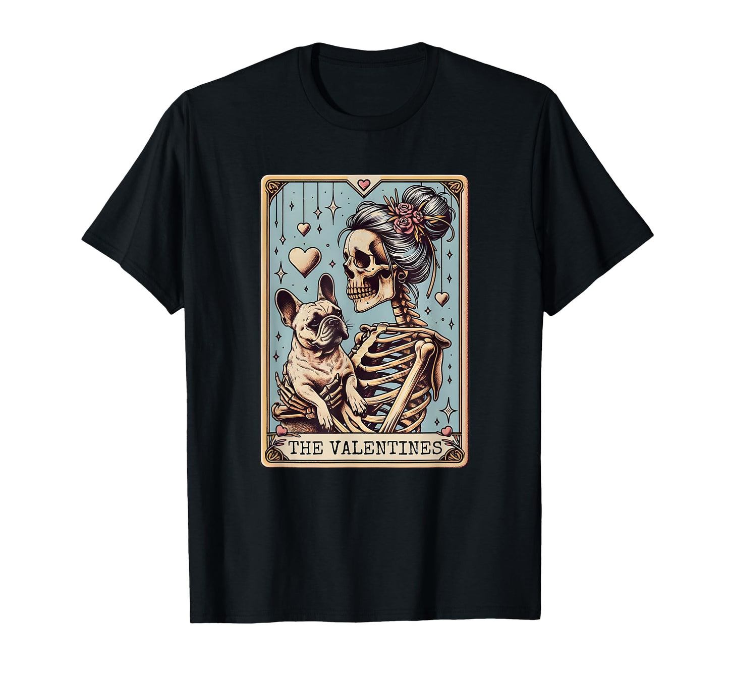 French Bulldog Valentines Day, Frenchie Mom Tarot Card T-Shirt for Men Women