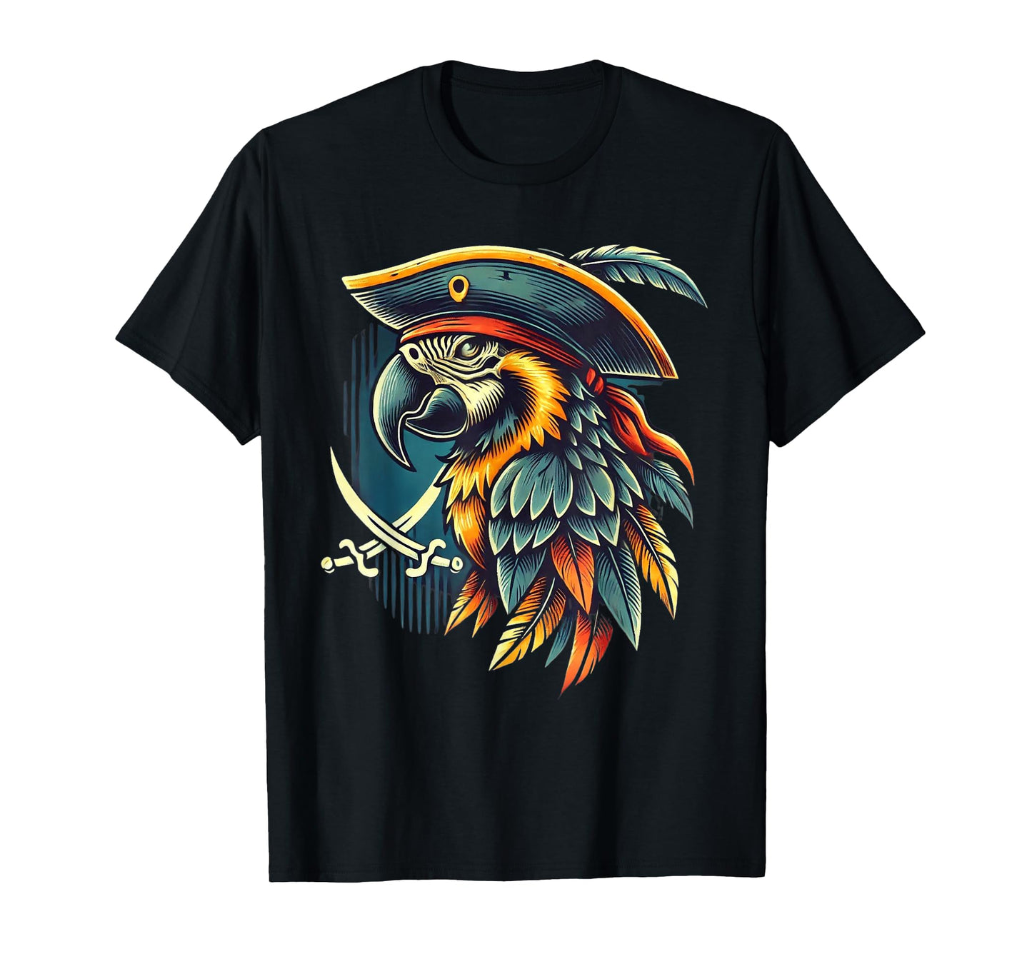Parrot Pirate Freebooter Jolly Roger Pirate Parrot T-Shirt