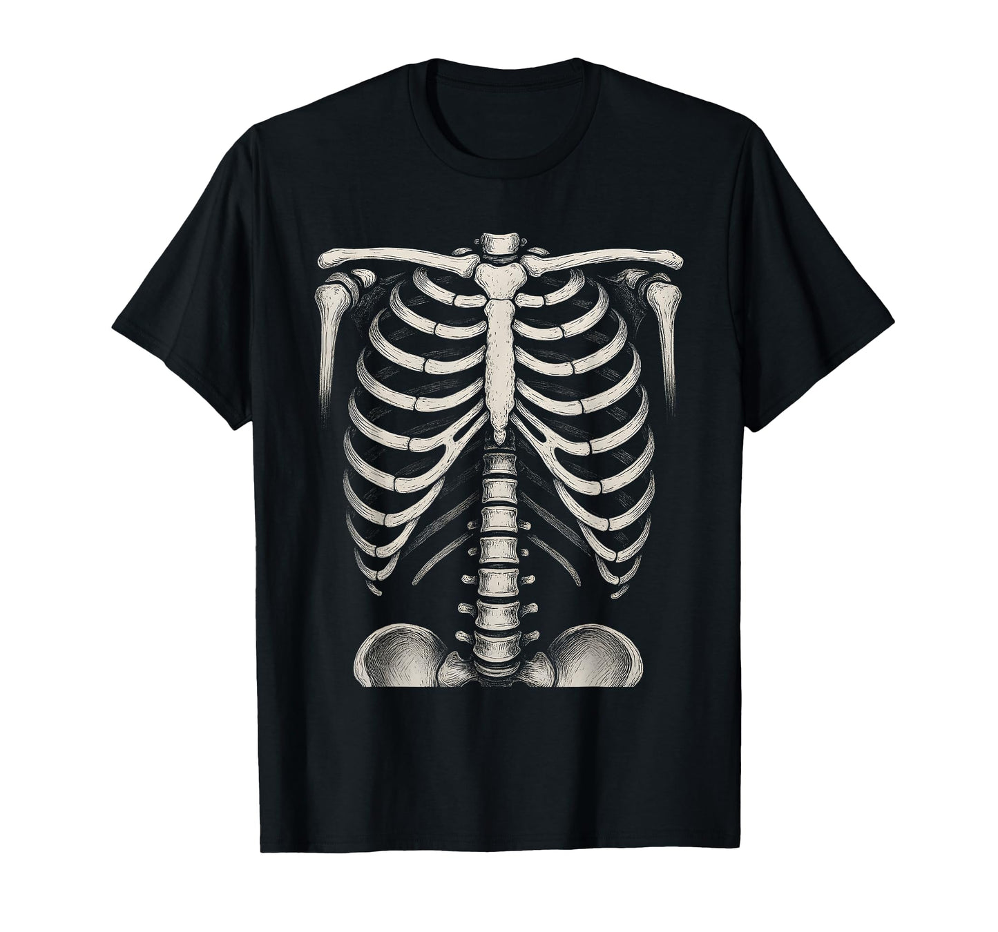 Vintage Skeleton Rib Cage Anatomy Halloween Costume T-Shirt