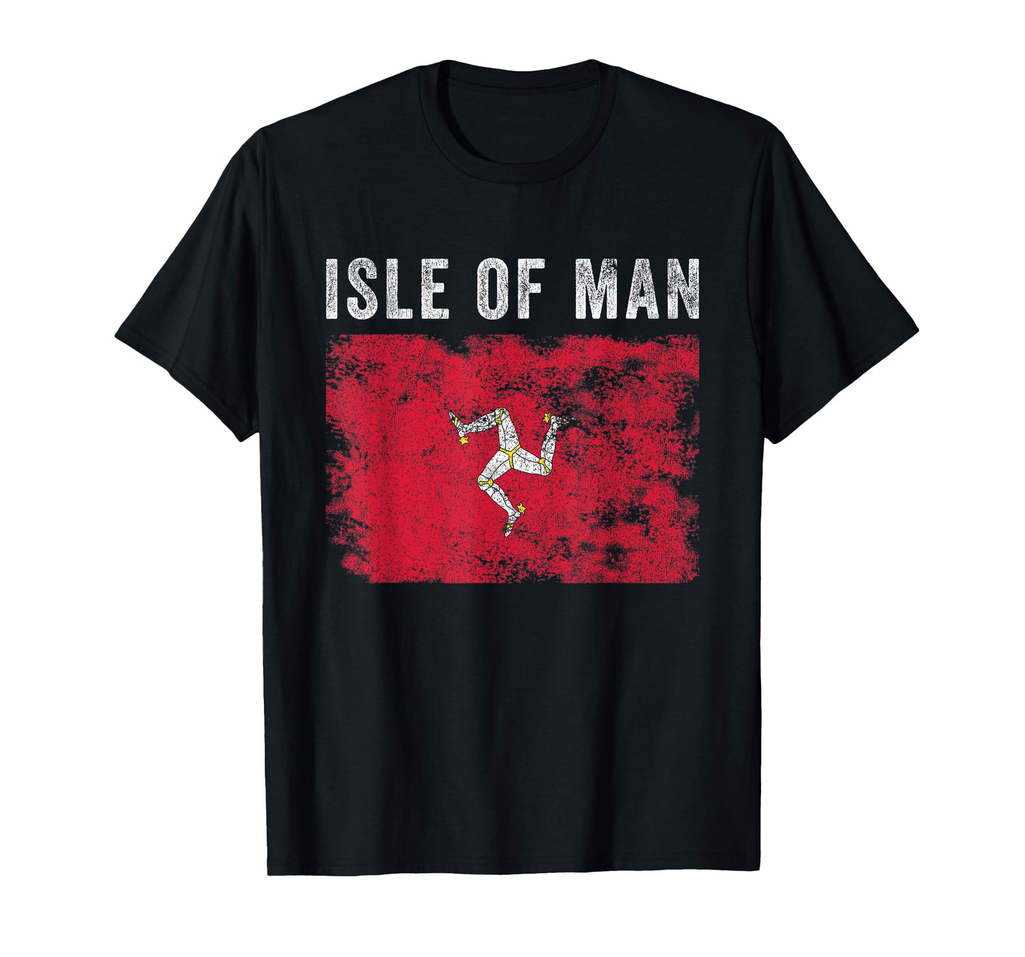 Isle of Man Flag Distressed - Men Women Kids - Manx Flag T-Shirt