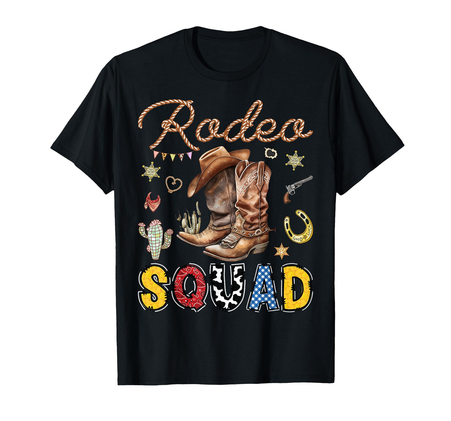 Rodeo Squad Western Cowboy Birthday Matching Family T-Shirt