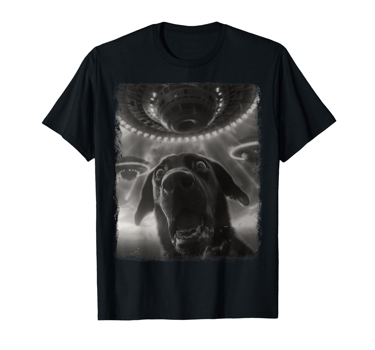 Labrador Dog UFO Alien Extraterrestrial Selfie T-Shirt