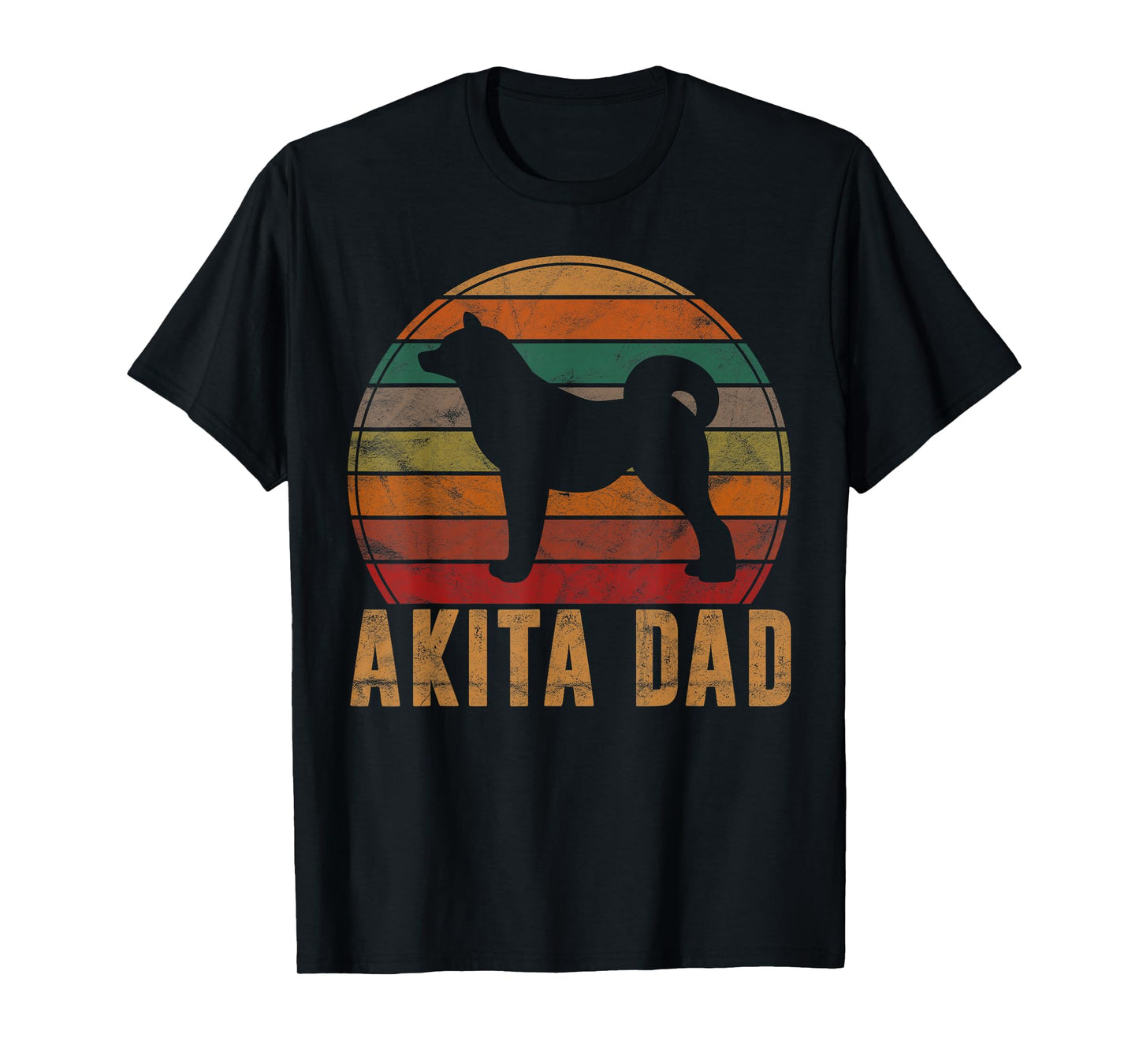 Retro Akita Dad Gift Akita Daddy Dog Owner Pet Father T-Shirt