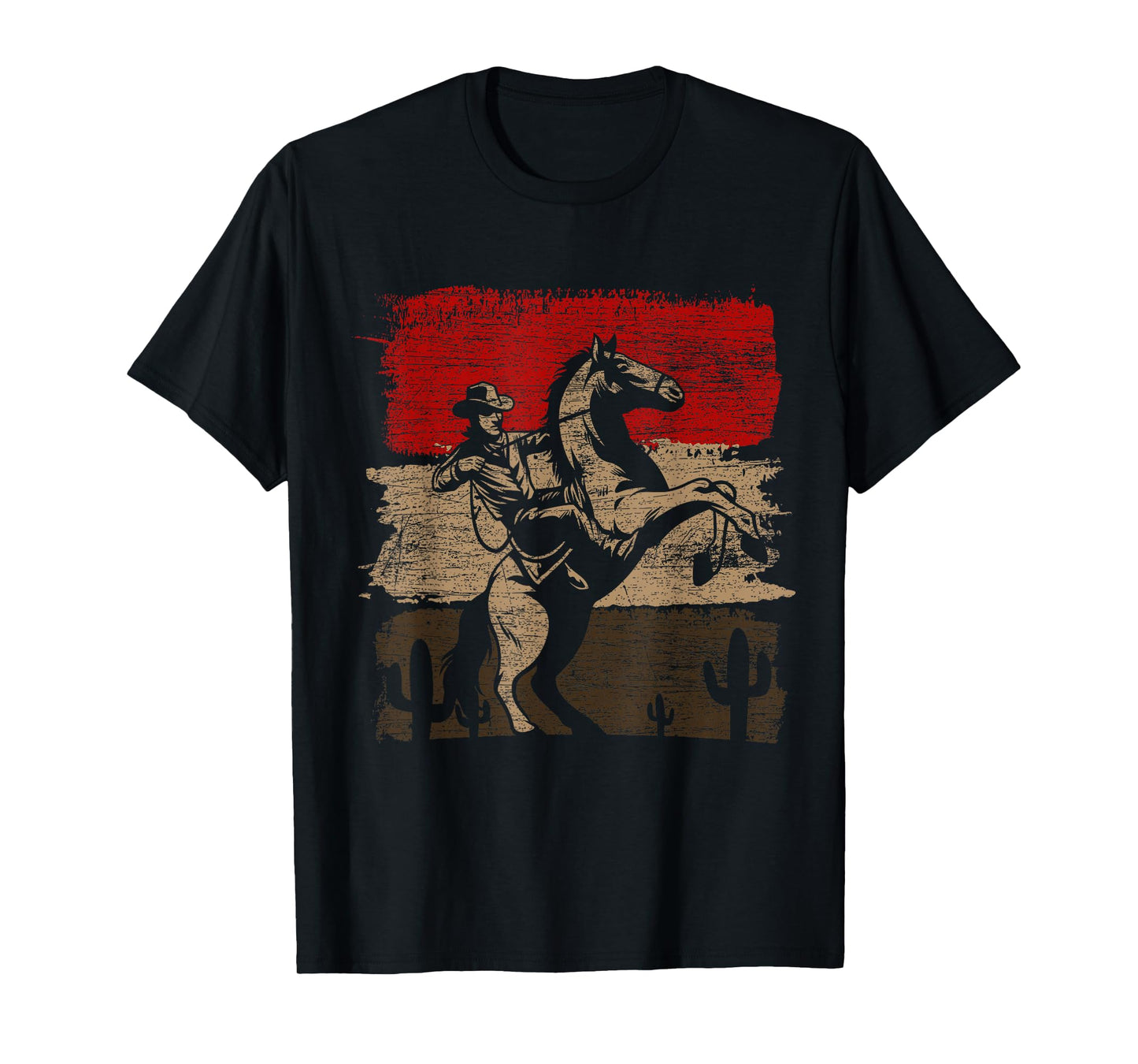 Geschenk Cowboy Liebhaber Country Cowboy Texas Animal Horse Cowboy T-Shirt Black Unisex-Adults Unisex-Kids Classic Fit Short Sleeve Cotton 60% Polyester 40% Small