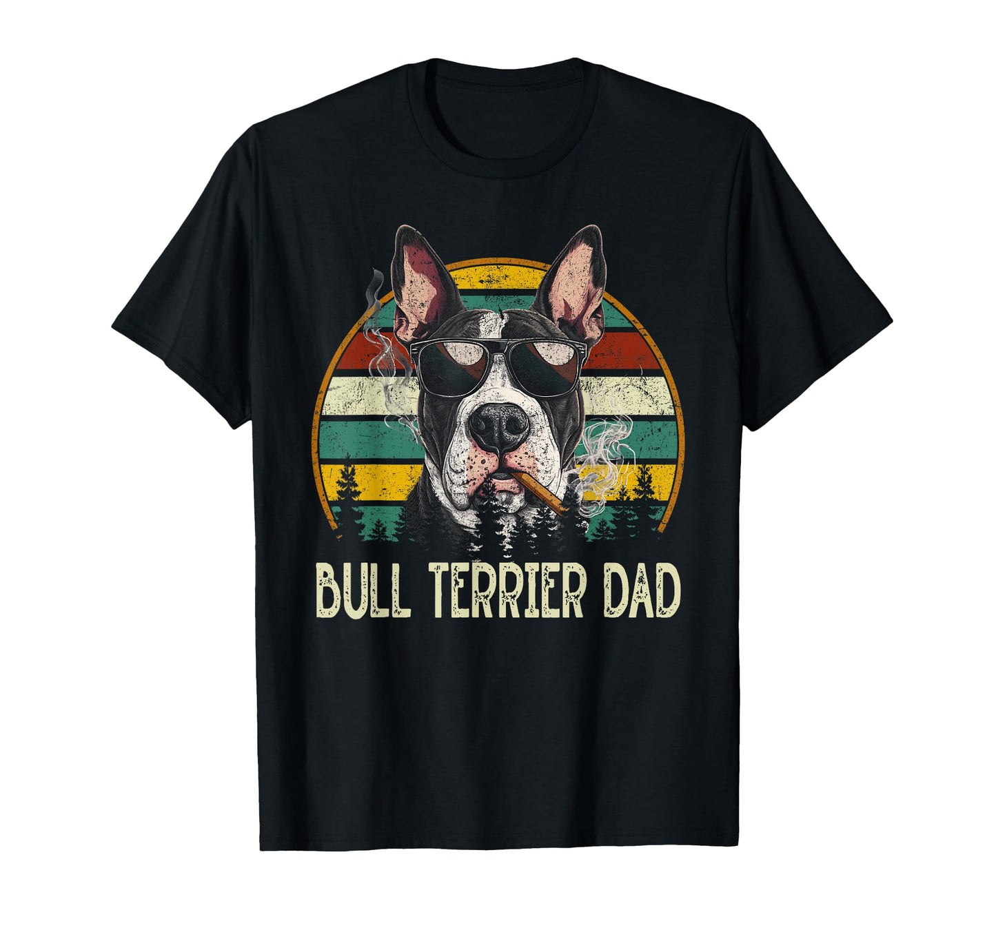 Best bull terrier Dog Dad Ever Vintage Father's Day T-Shirt