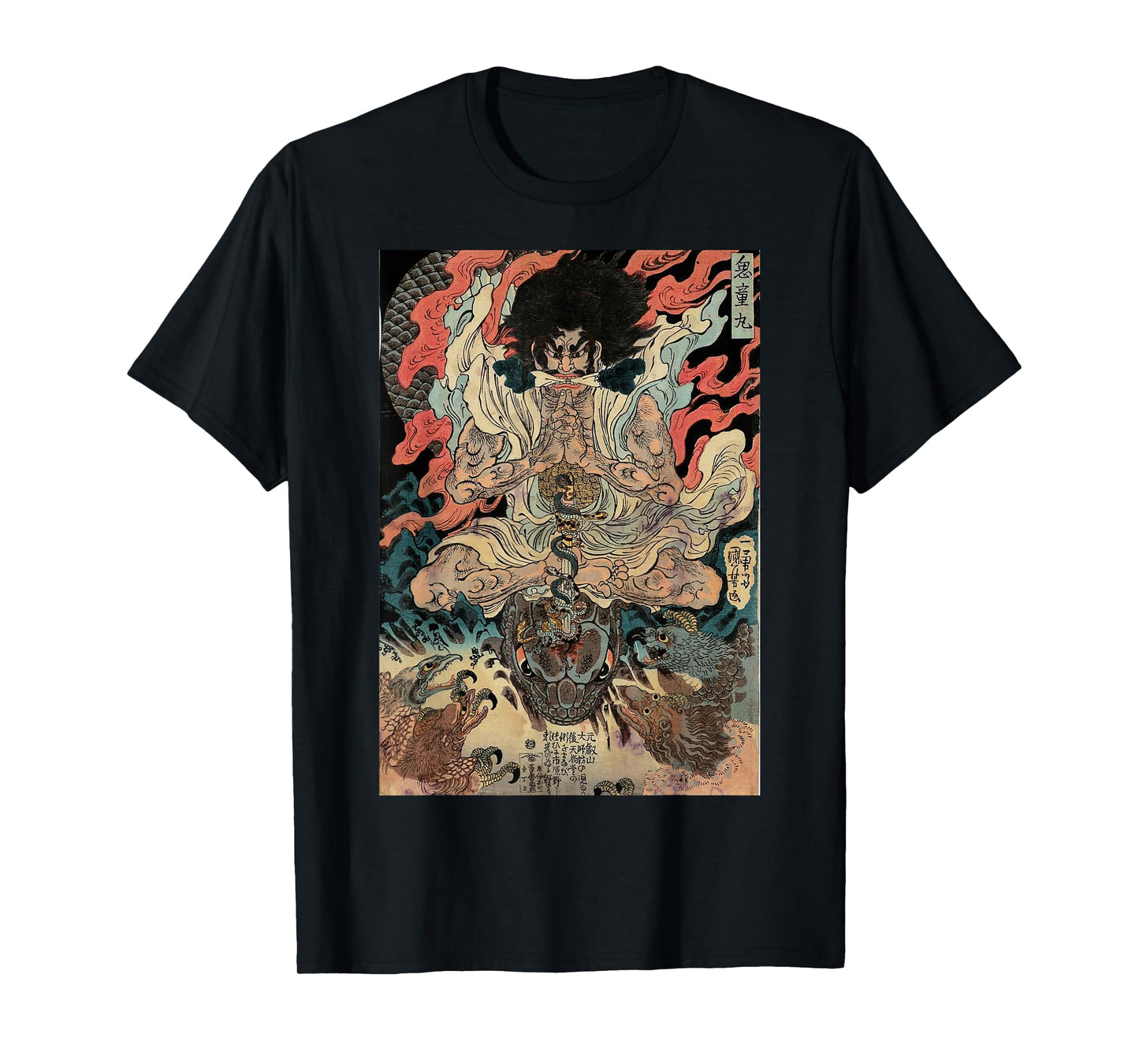 Japanese Vintage Artwork Tengu Gods Defeat The Evil Snake T-Shirt
