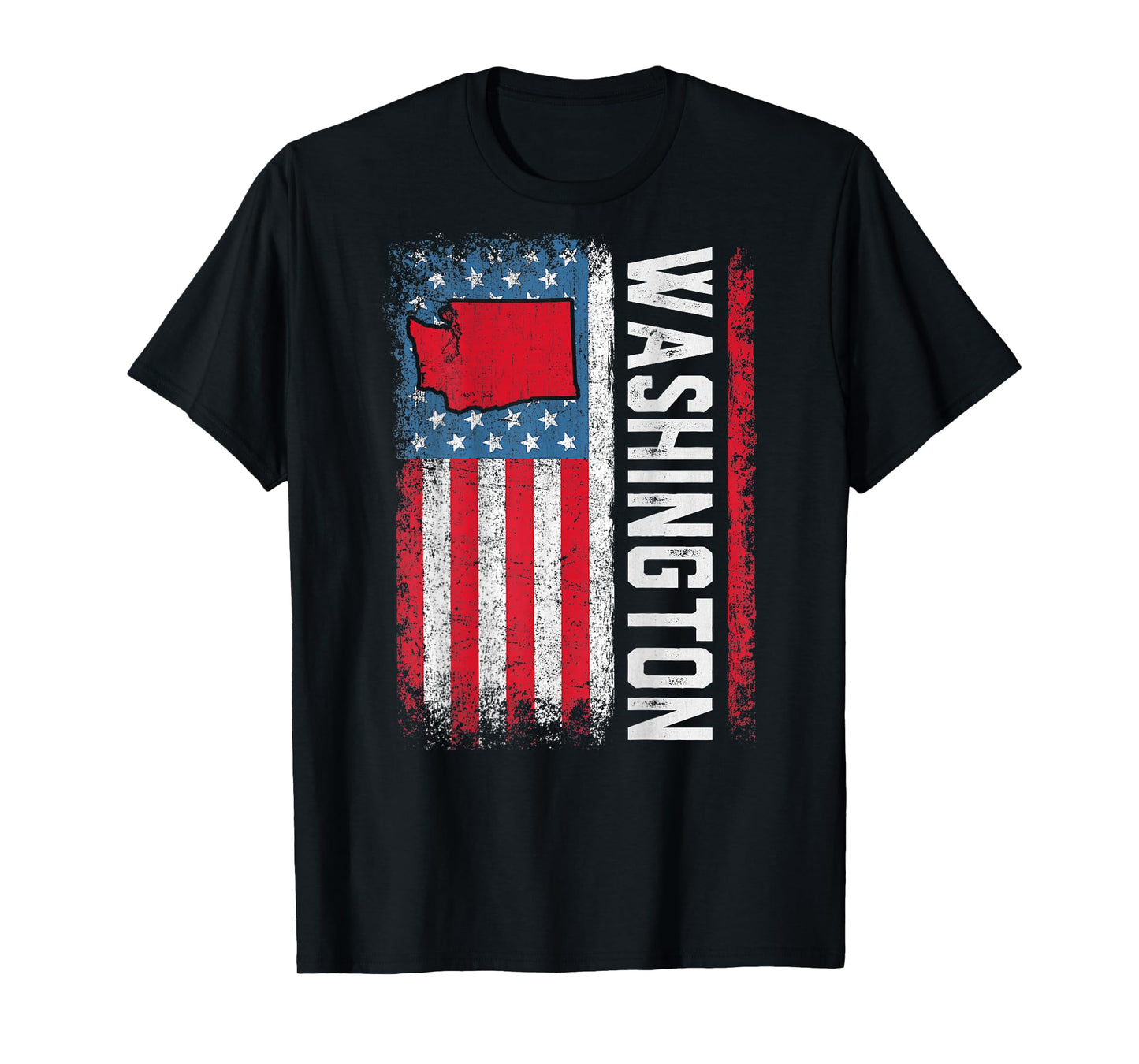 Vintage Washington State USA Flag Shirt Washington (On Back) T-Shirt