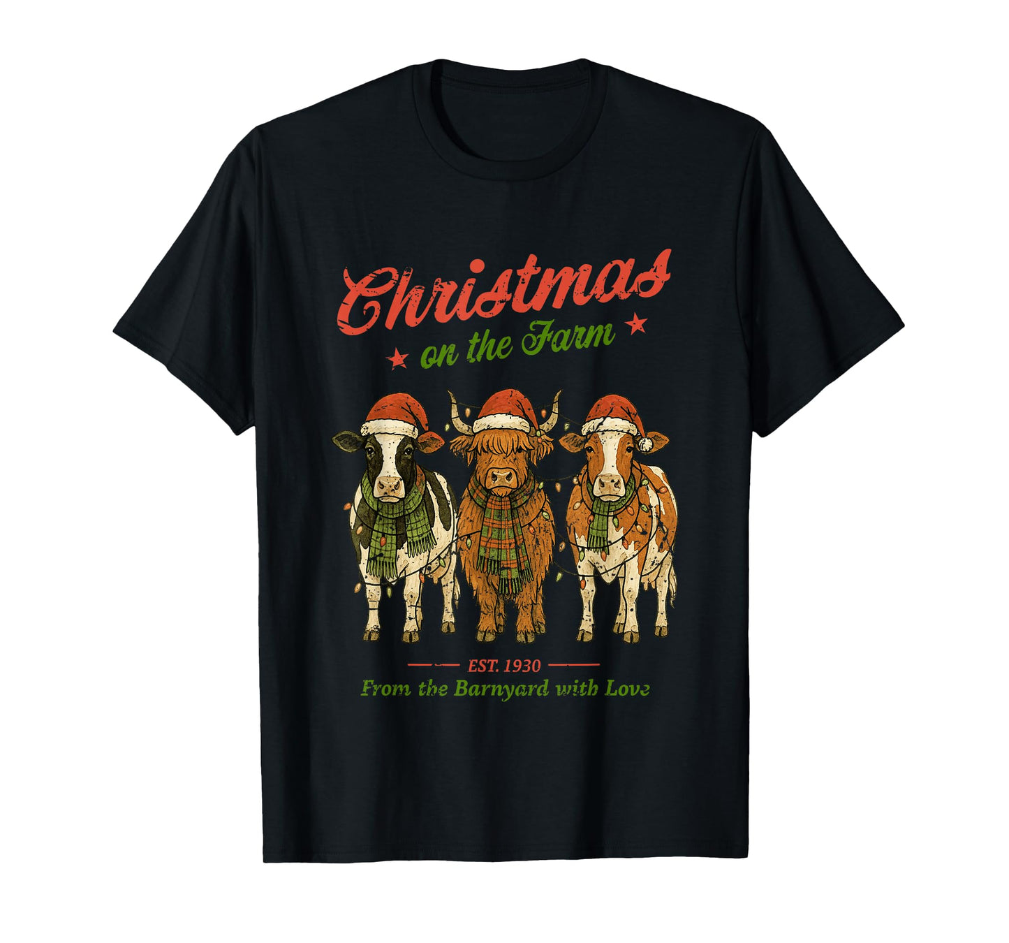 Christmas On The Farm Barnyard Love Design T-Shirt