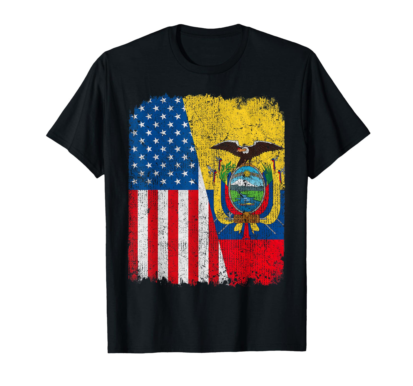 Ecuadorian American Flag Half USA Ecuador Root Proud T-Shirt