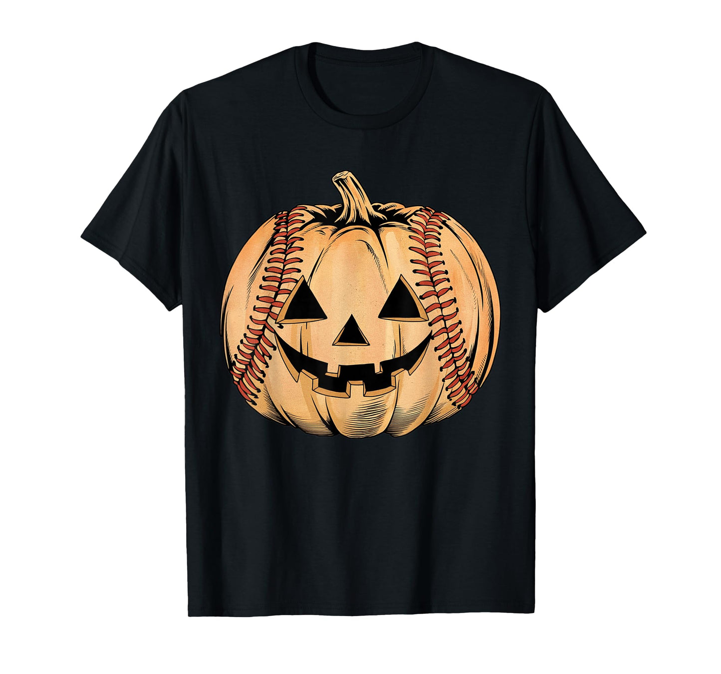 Funny Spooky Pumpkin Softball Player Women Men Halloween T-Shirt