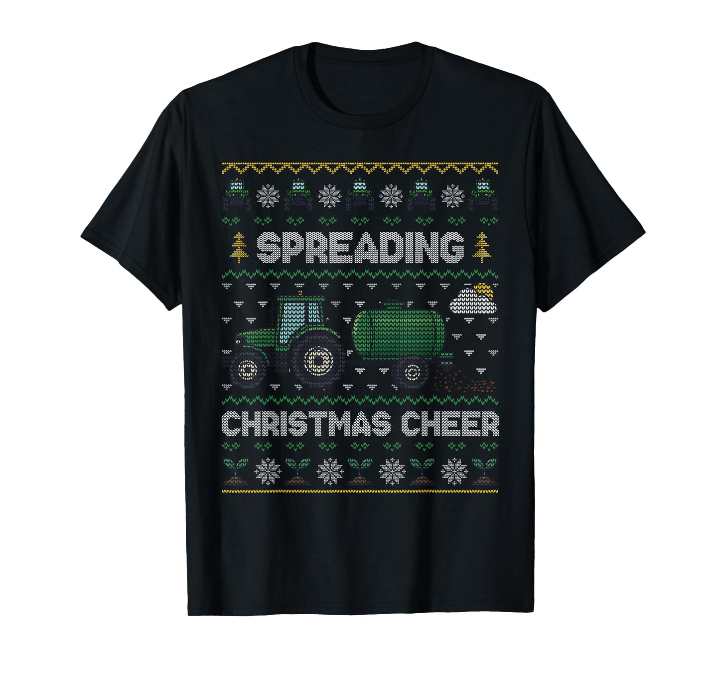 Spreading Christmas Cheer Funny Farming Tractor Ugly Xmas T-Shirt