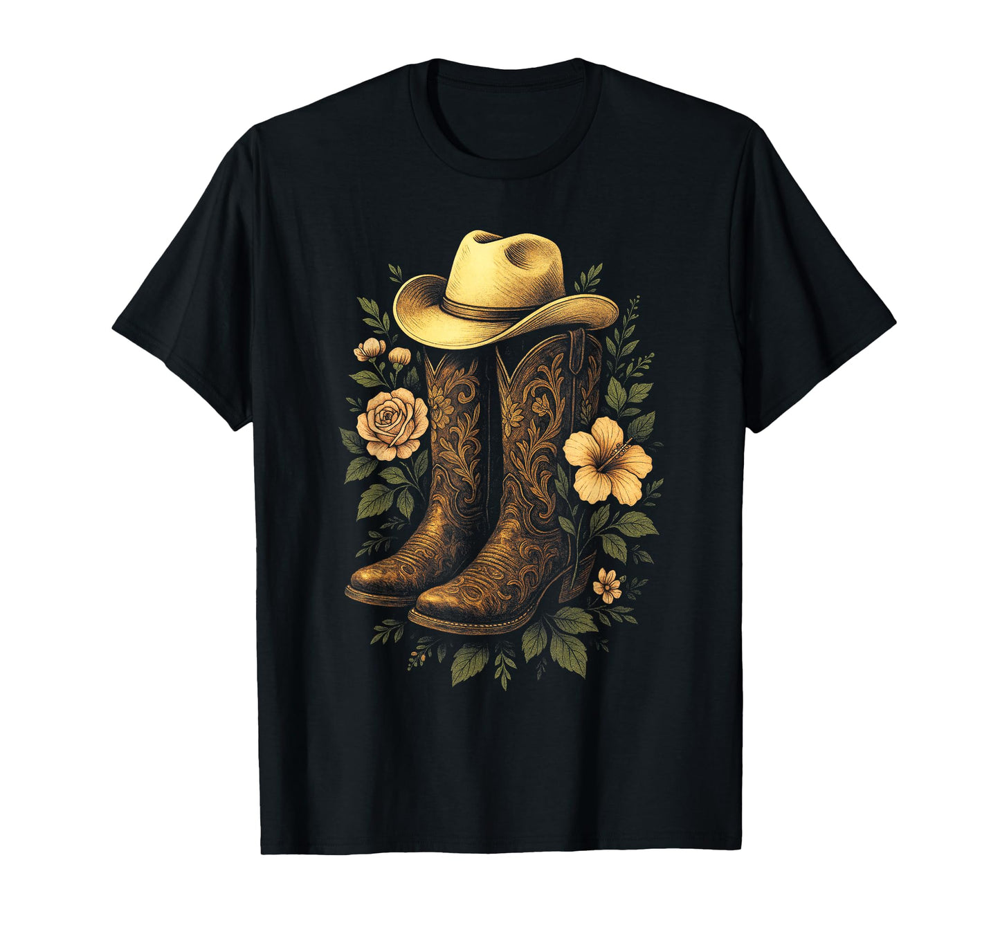 Cowboy Boots Western Rodeo Country Vintage T-Shirt