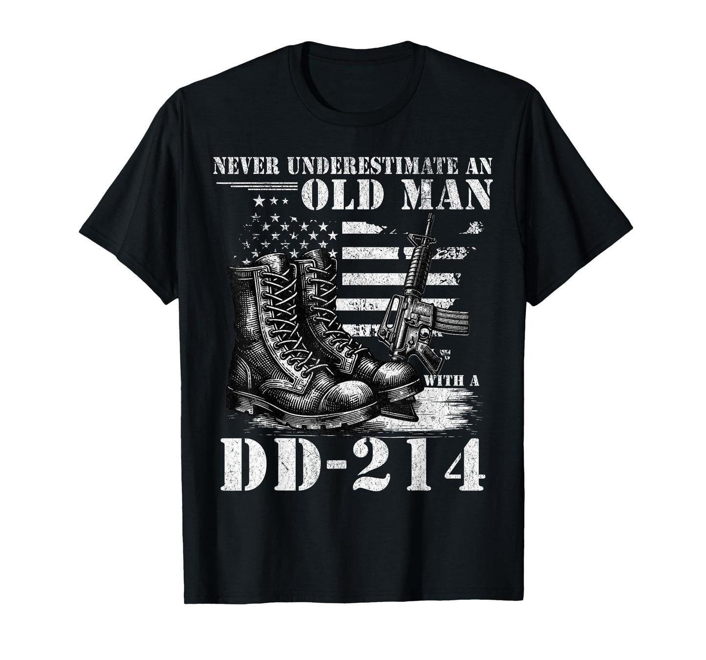 DD 214 Alumni Never Underestimate An Old Man With A DD-214 T-Shirt