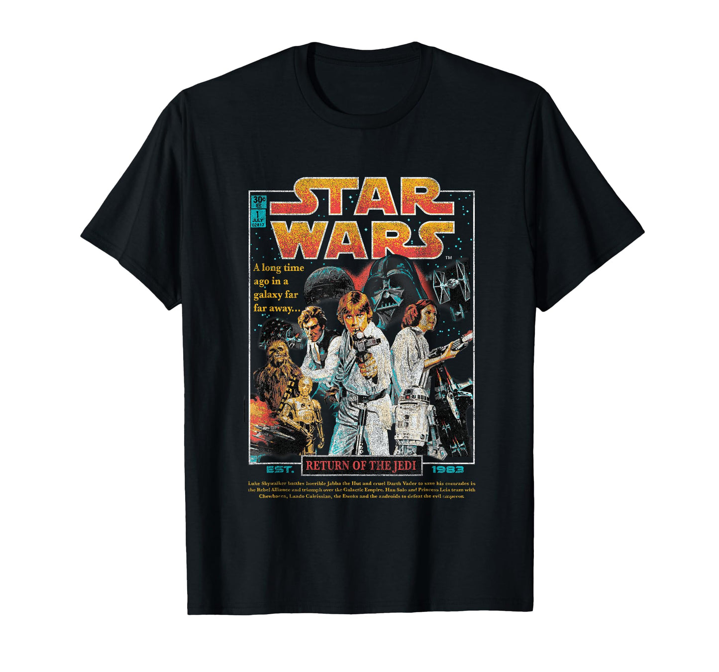 Star Wars Return Of The Jedi Retro Group Poster T-Shirt