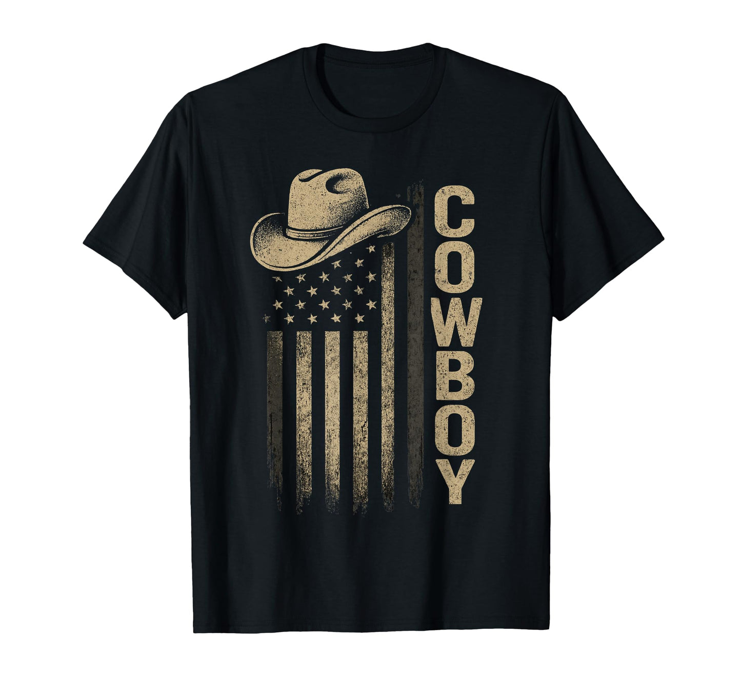 Western Cowboy Rodeo Southern Retro USA Flag T-Shirt