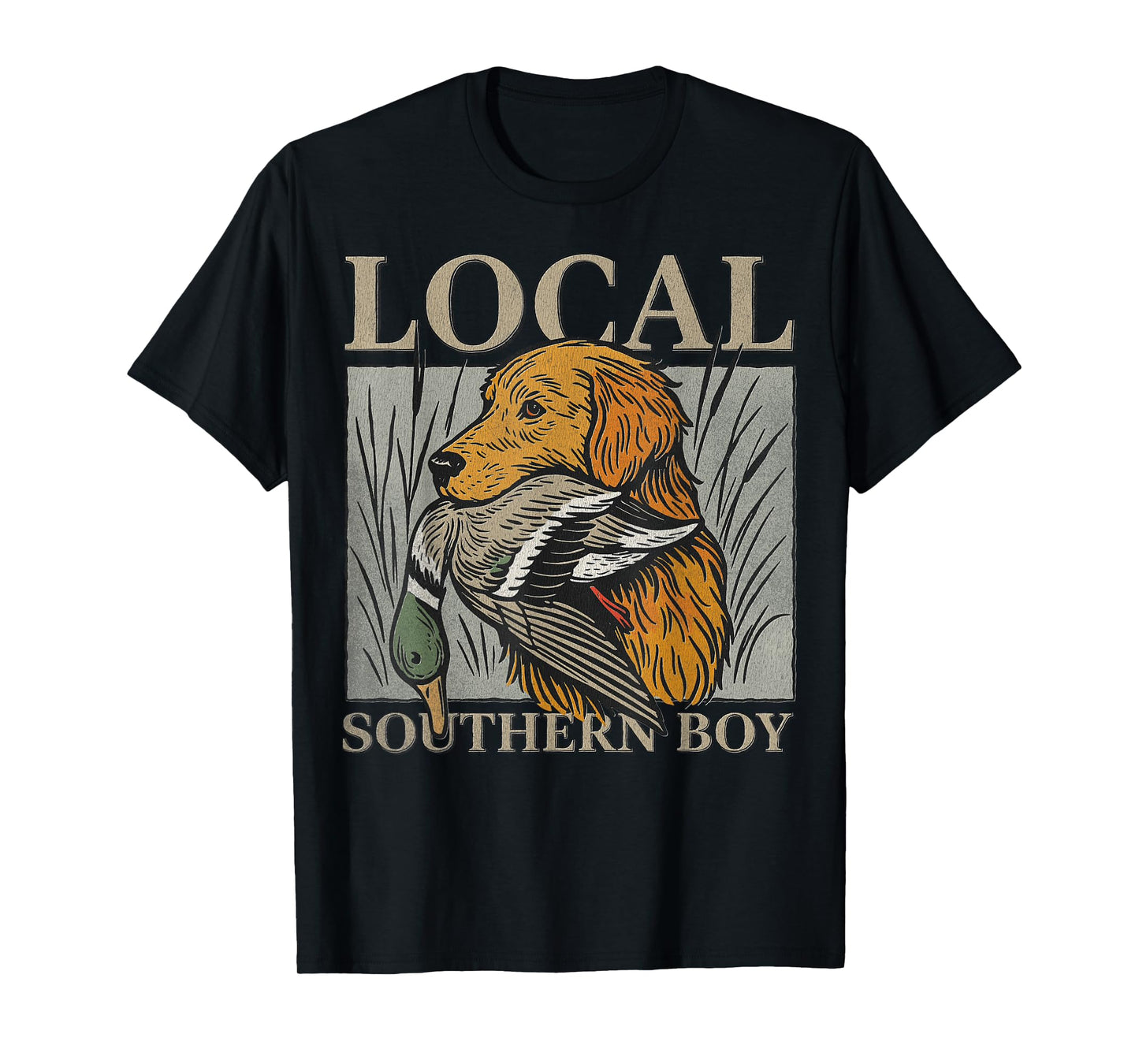 Golden Retriever Duck Hunting Dog Local Southern Boy Outdoor T-Shirt