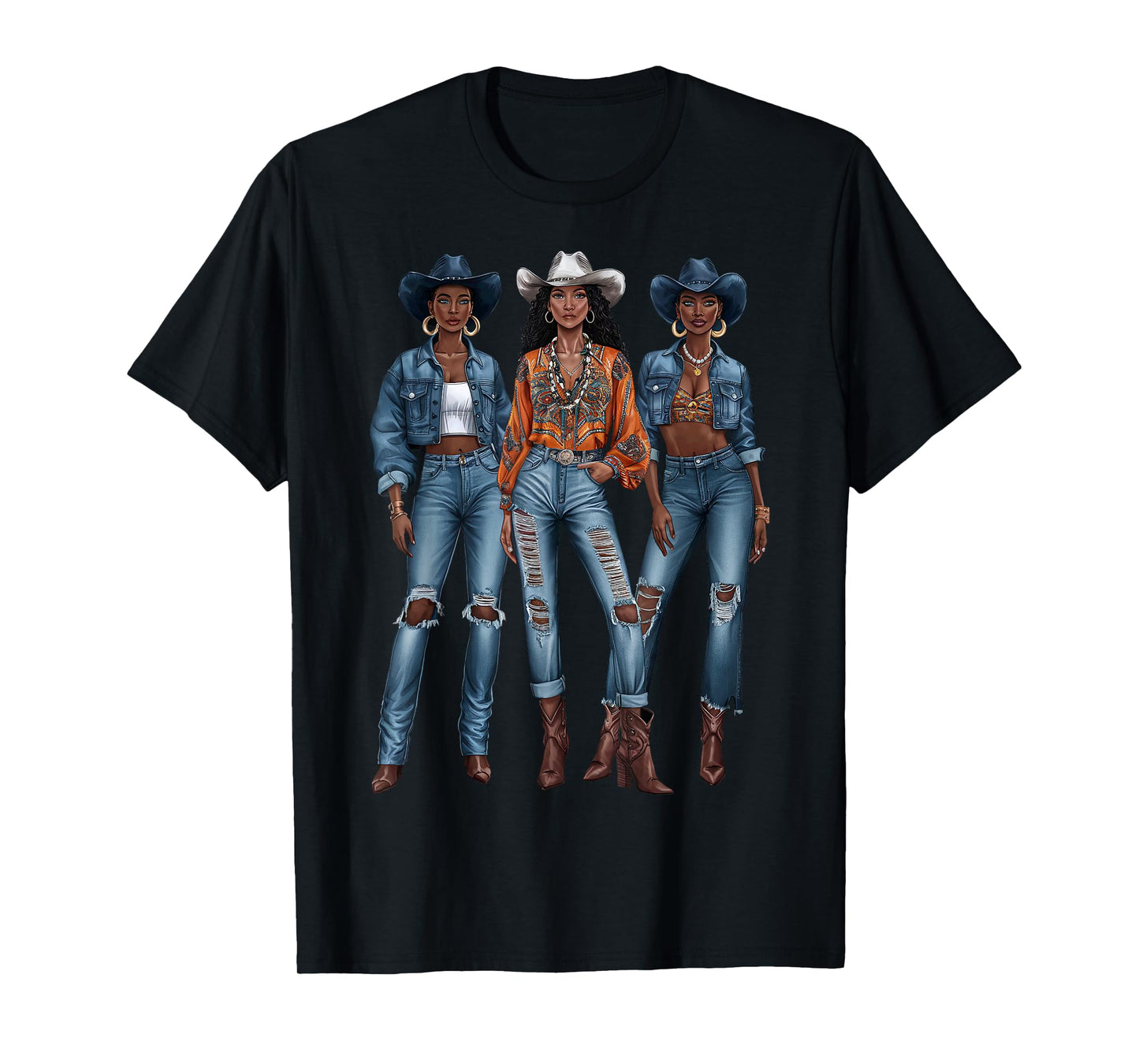 Black Cowgirl Vibes Melanin Black History Texas T-Shirt
