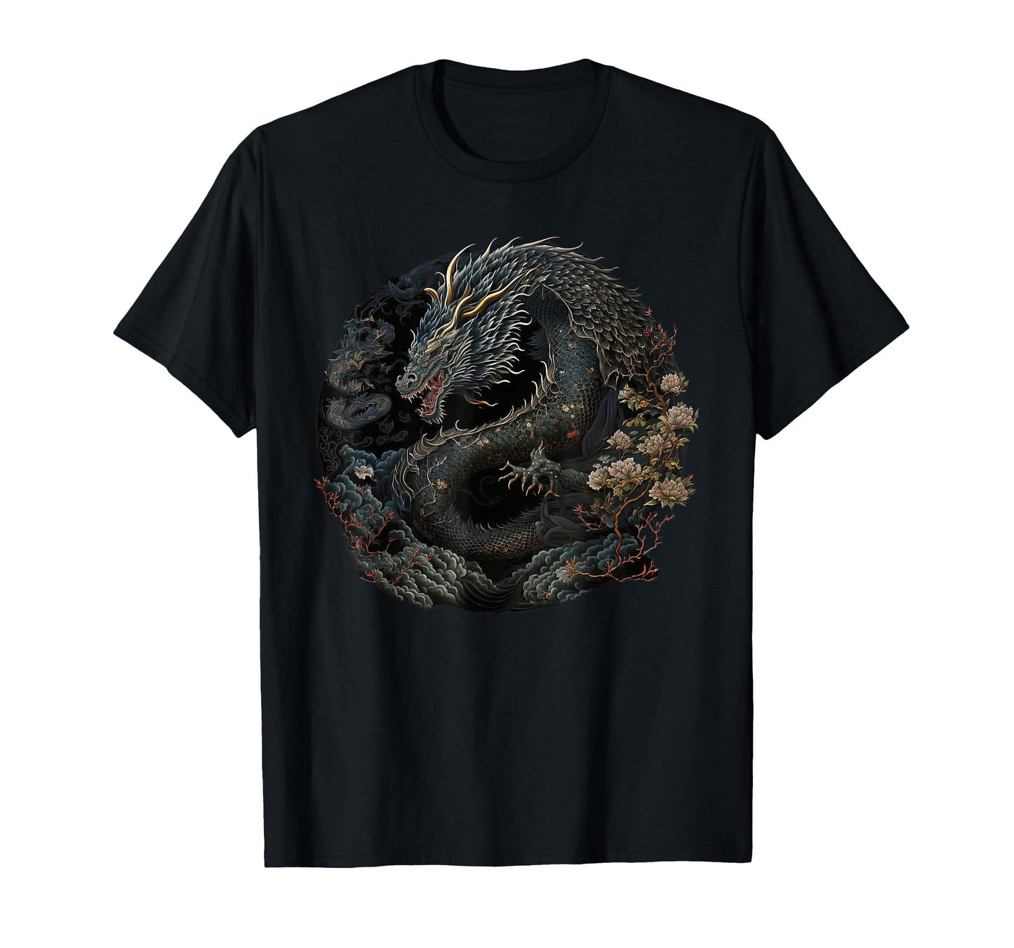Japanese Art Dragon Japan Chinese Asian Graphic Print T-Shirt