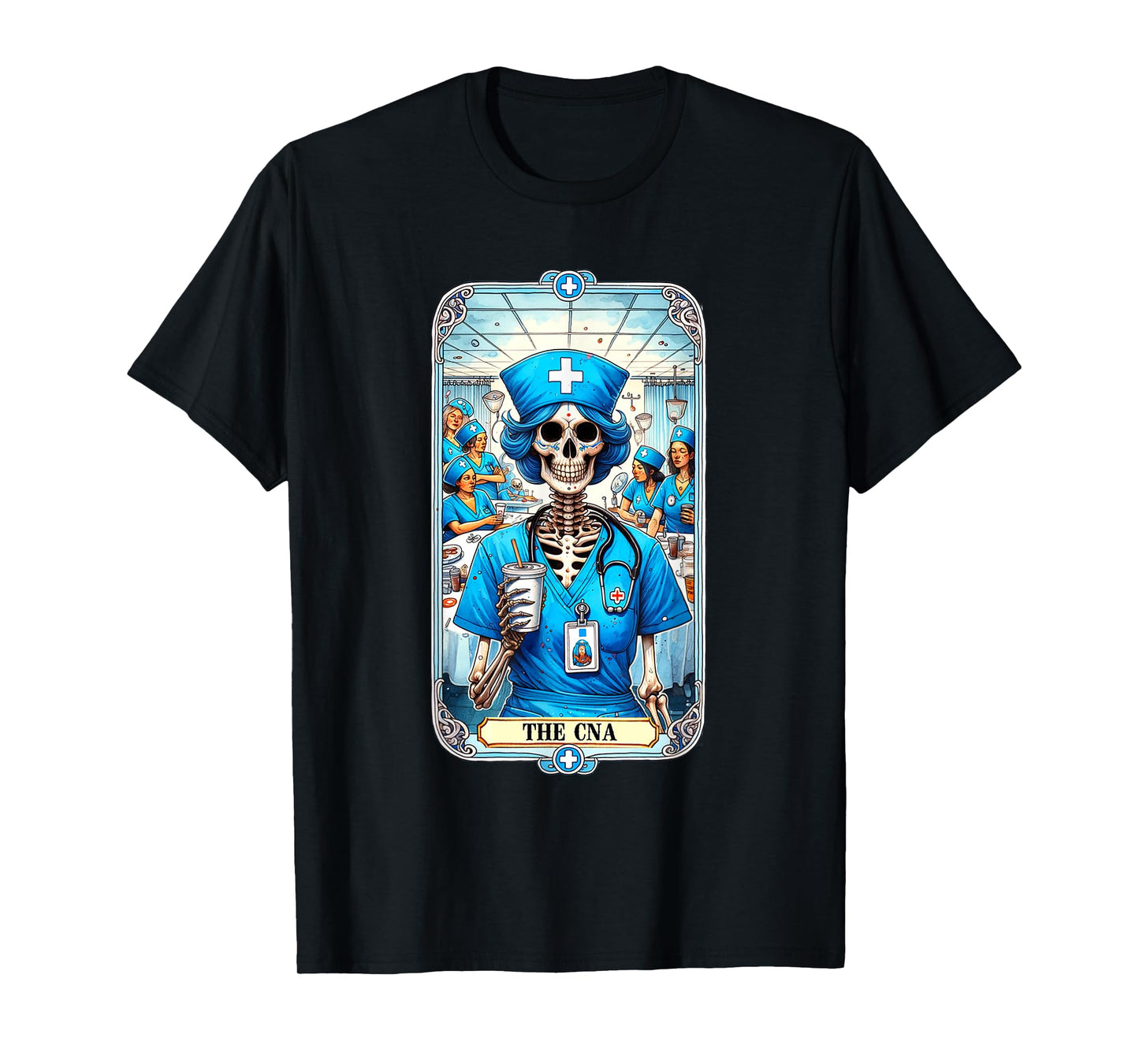 Certified Nurse Assistant Tarot Card Skeleton CNA Halloween T-Shirt