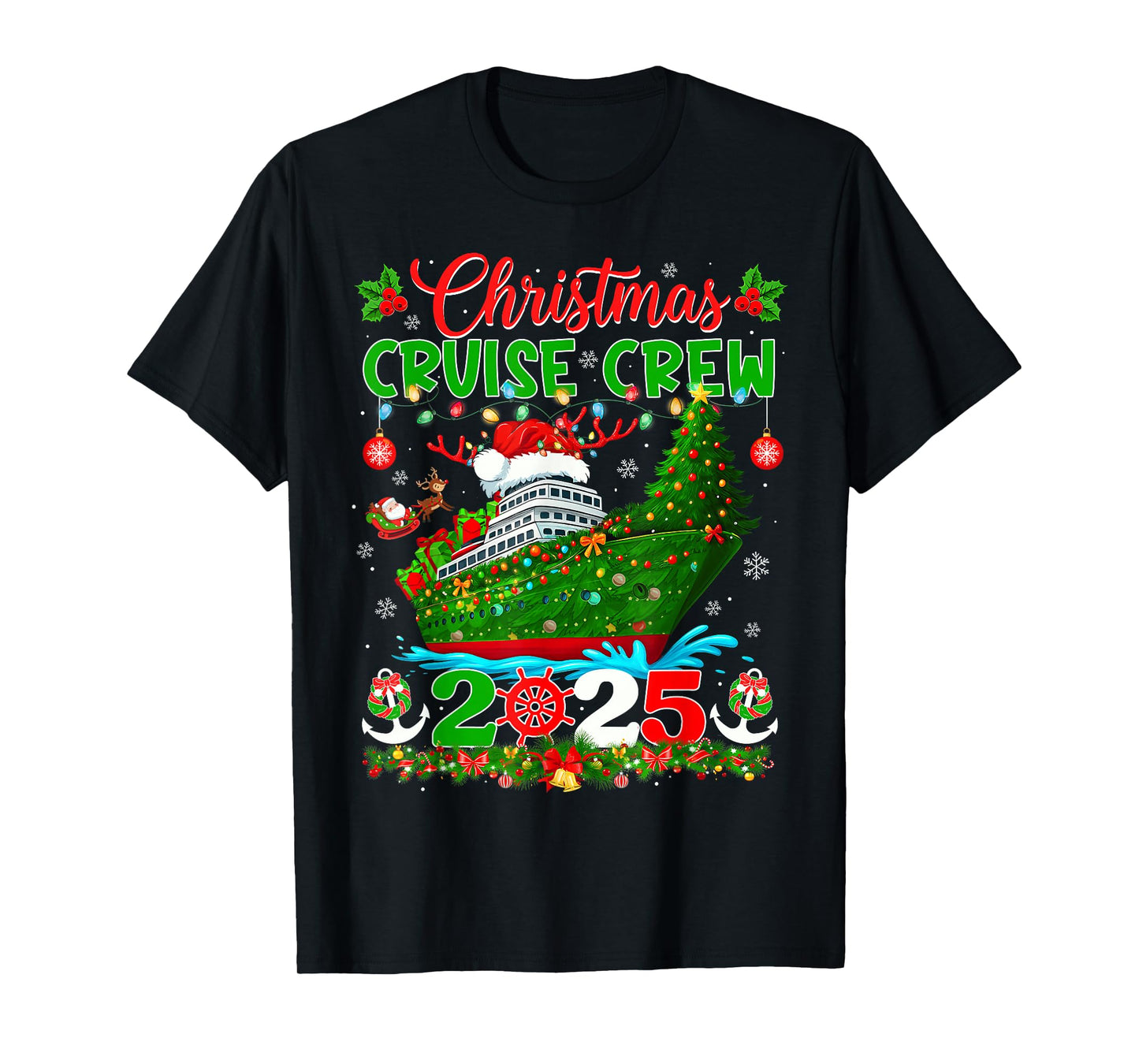 Matching Family Cruise Holiday Christmas Cruisin Crew 2025 T-Shirt