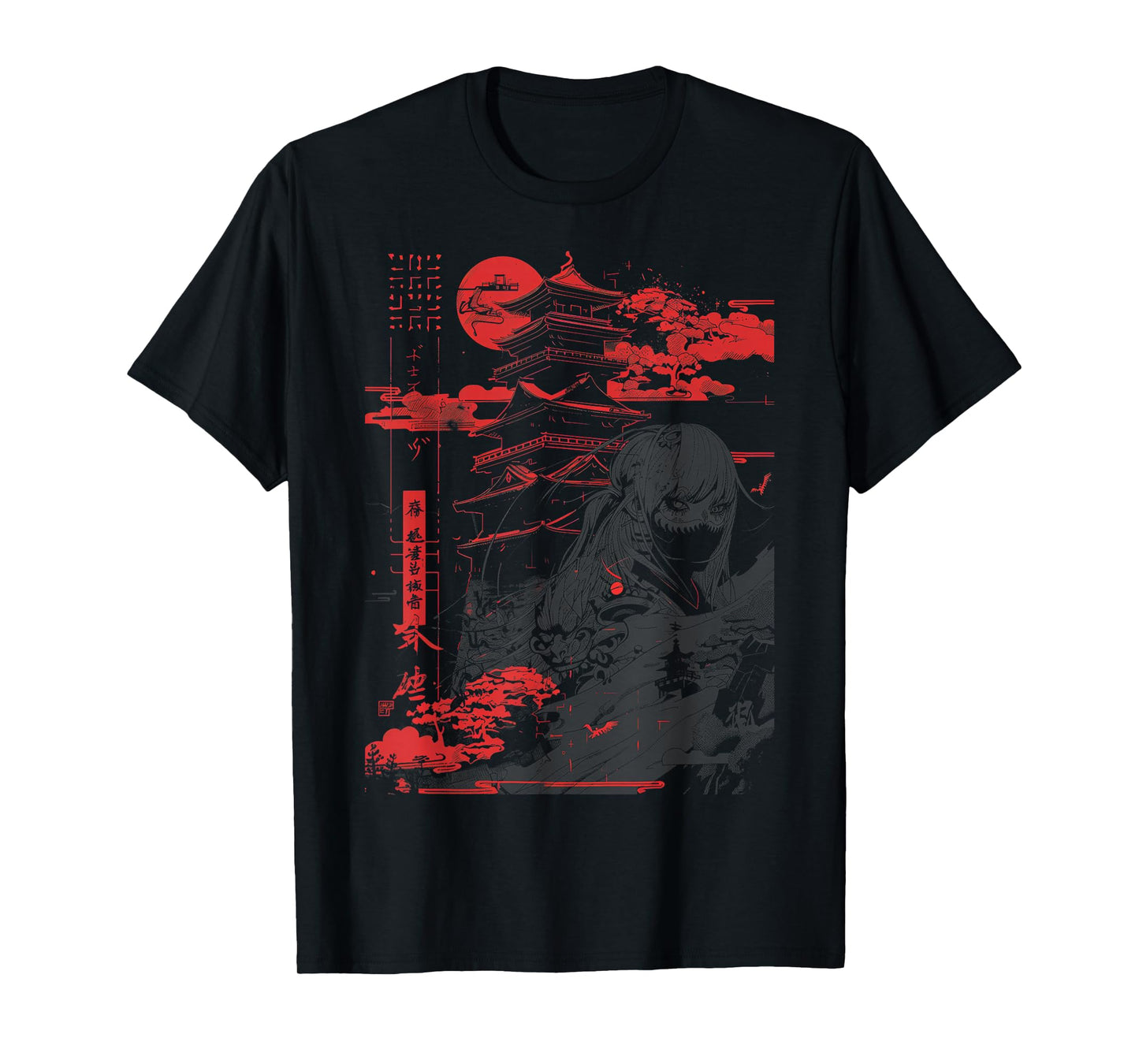 Anime Japanese Goth Castle Demon Manga Samurai Warrior T-Shirt