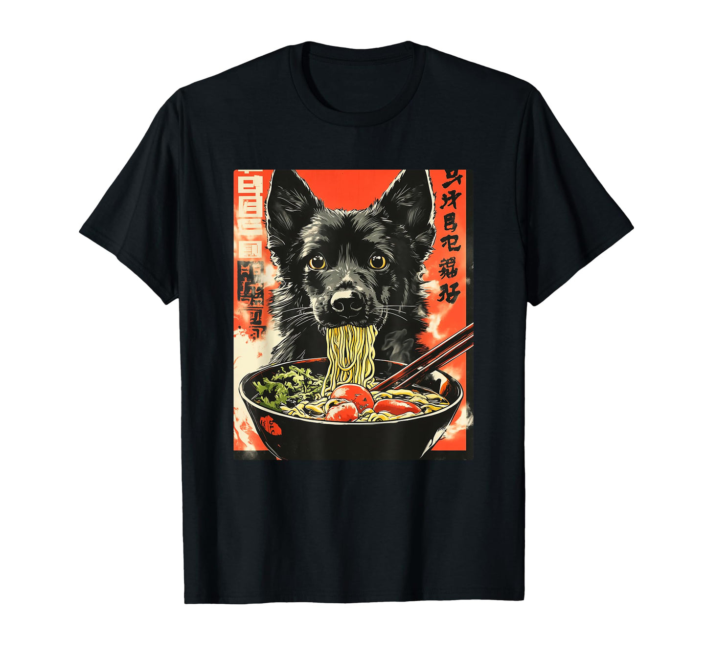 German Shepherd Eating Japanese Ramen T-Shirt