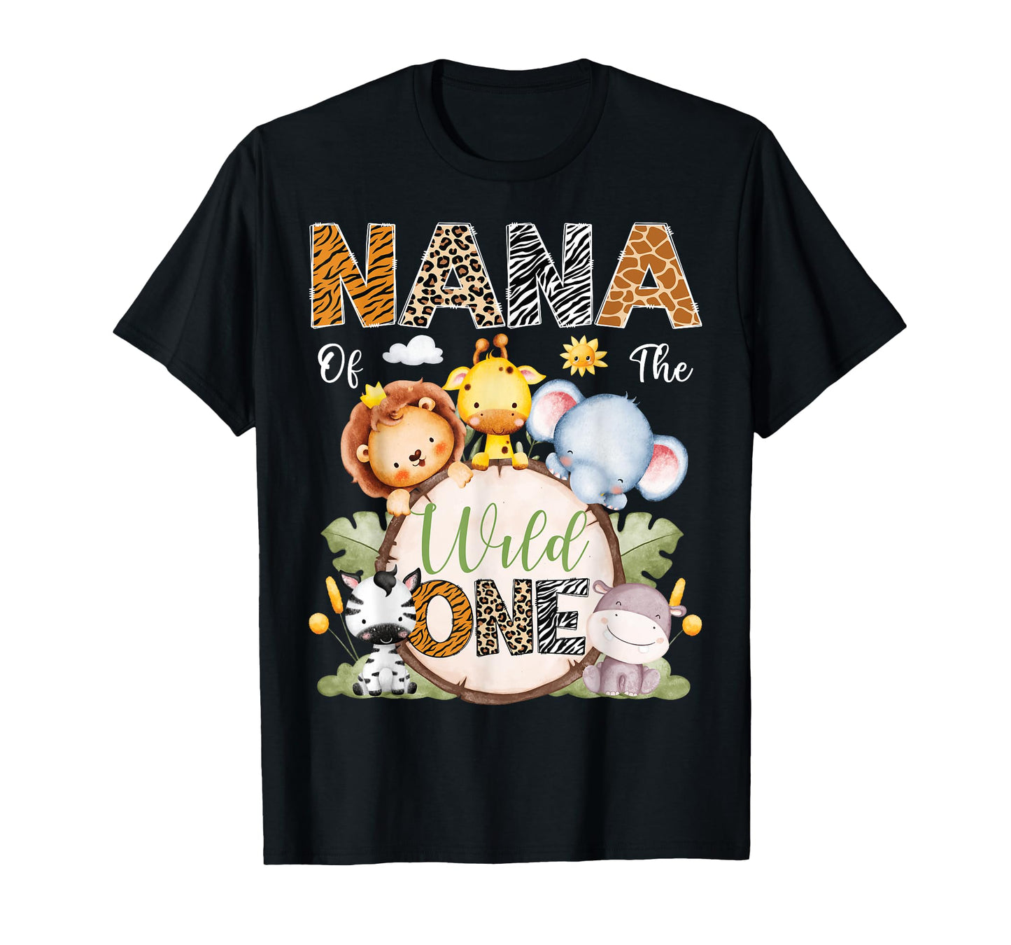 Nana Of The Wild One 1St Birthday Boy Safari Jungle T-Shirt