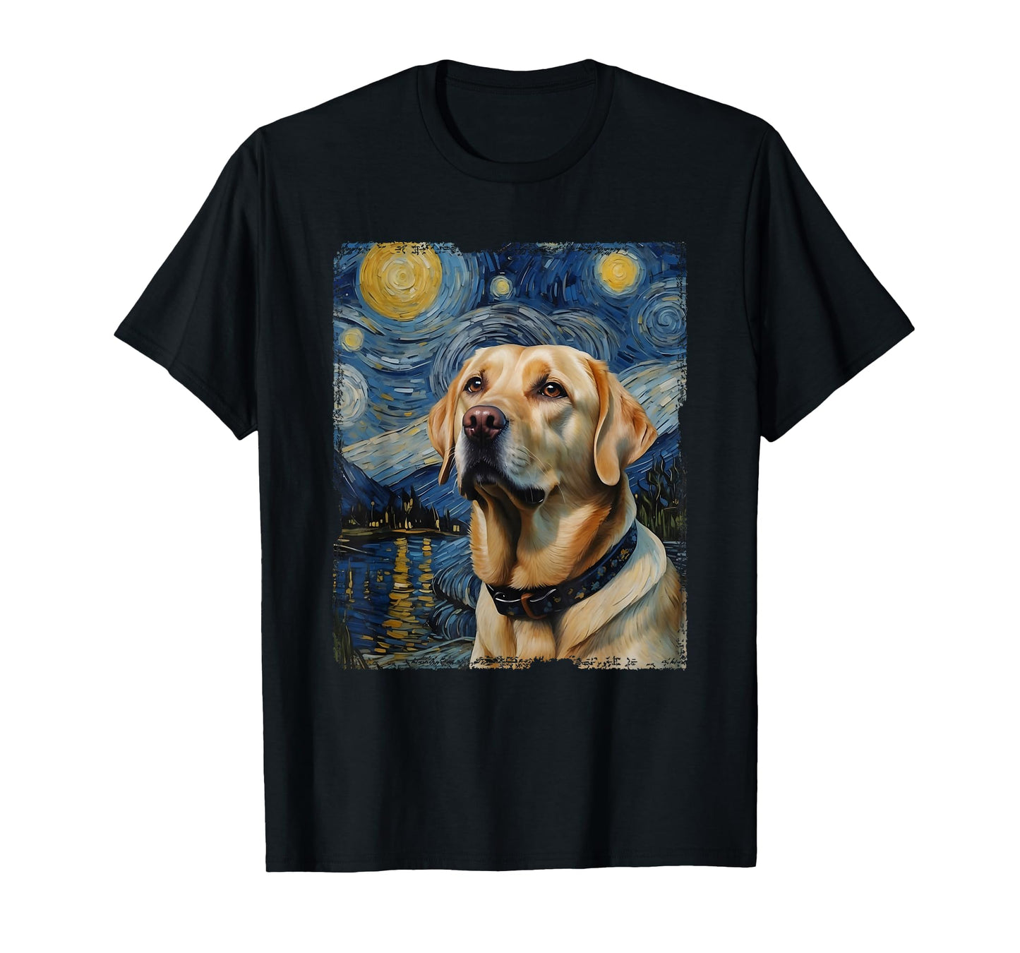Labrador Retriever Dog Vangogh Starry Night T-Shirt