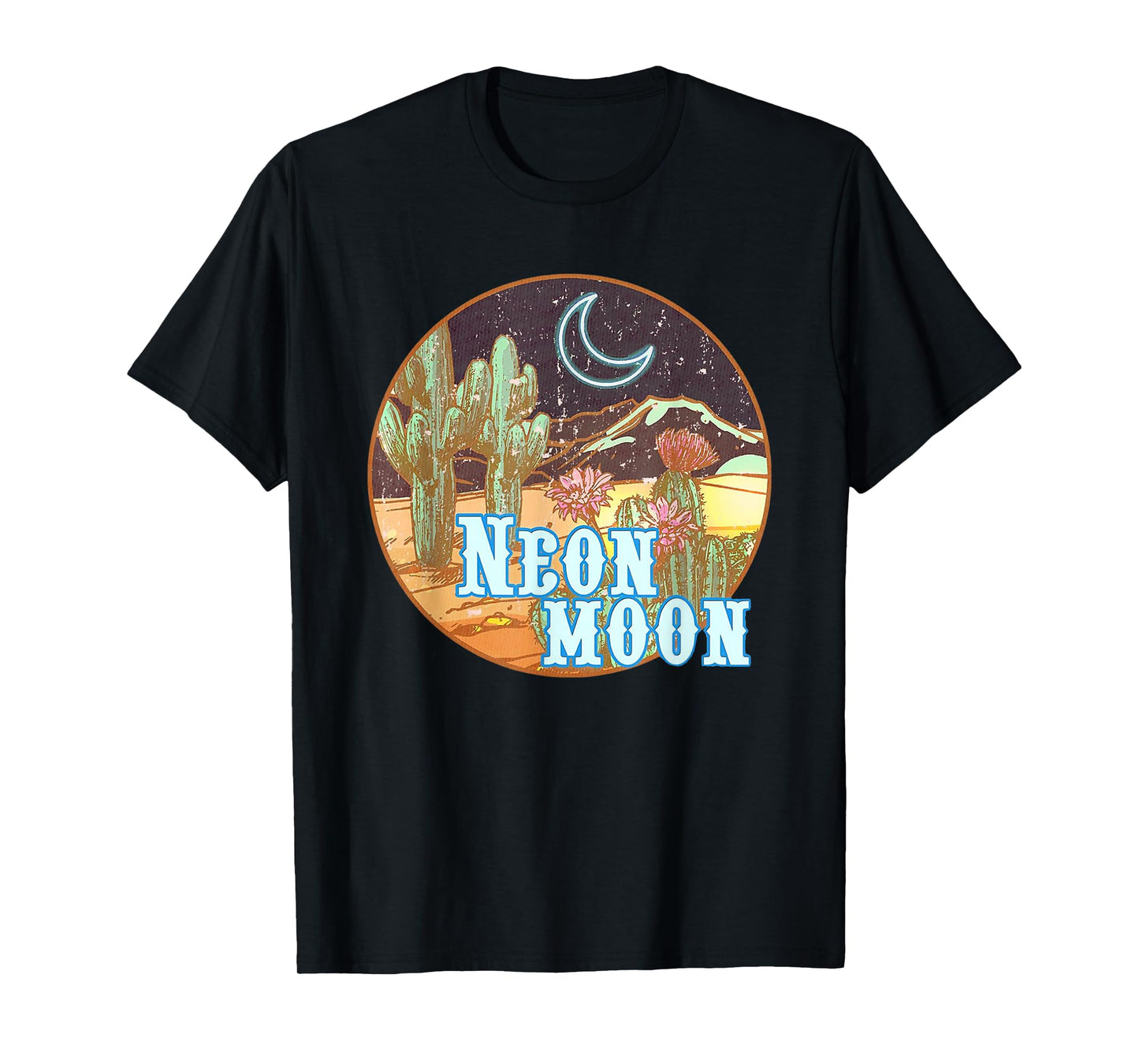 Neon 90s Moon Country Western Cowboy Cowgirl T-Shirt