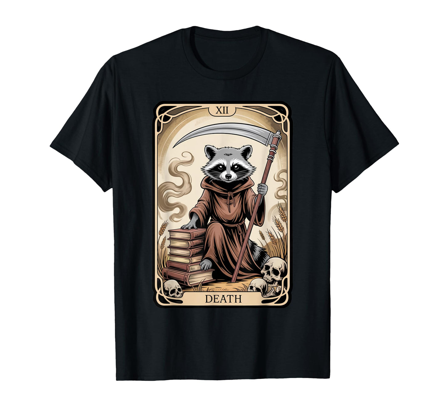 Raccoon Tarot Card Death Witchcraft Funny Raccoon T-Shirt