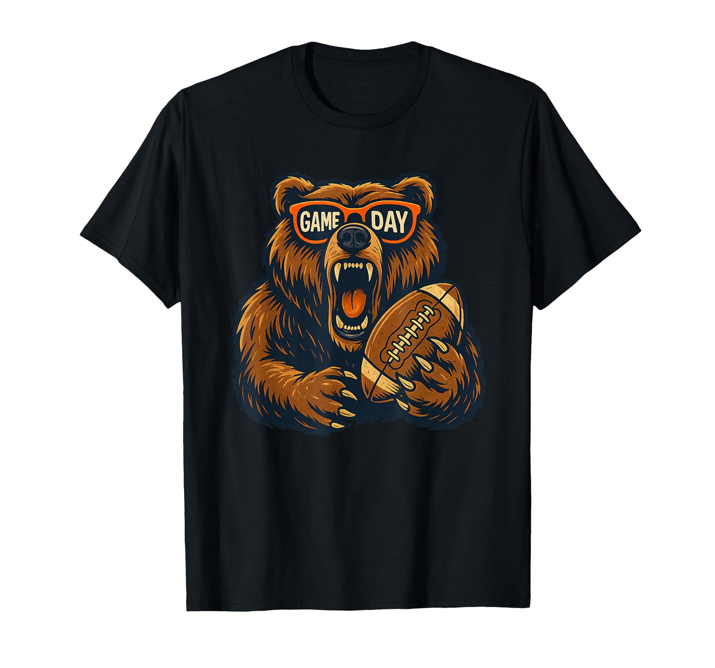 Funny Football Bear Game Day Vintage Shirt Fans T-Shirt