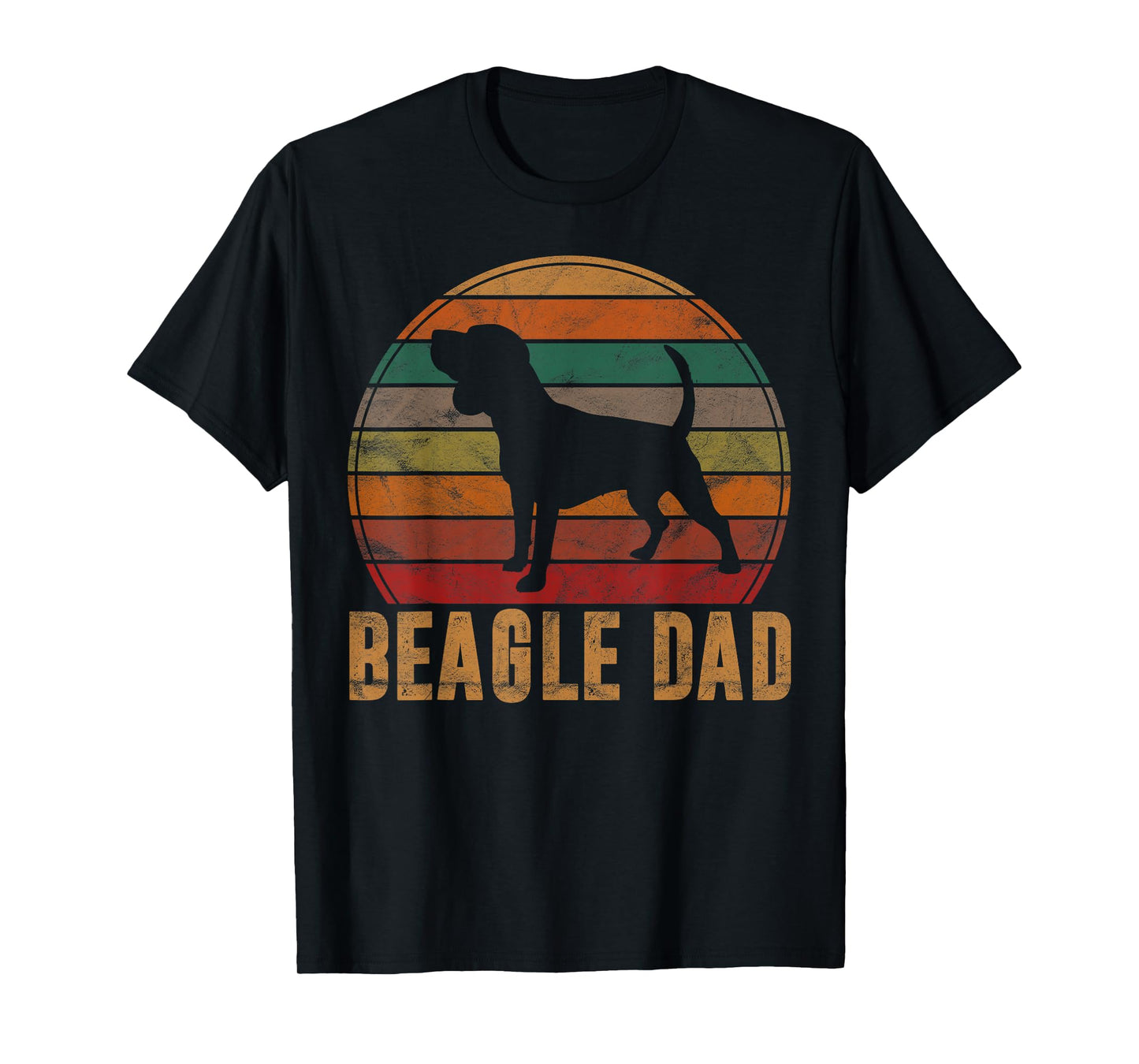Retro Beagle Dad Gift Dog Owner Pet Tricolor Beagle Father T-Shirt