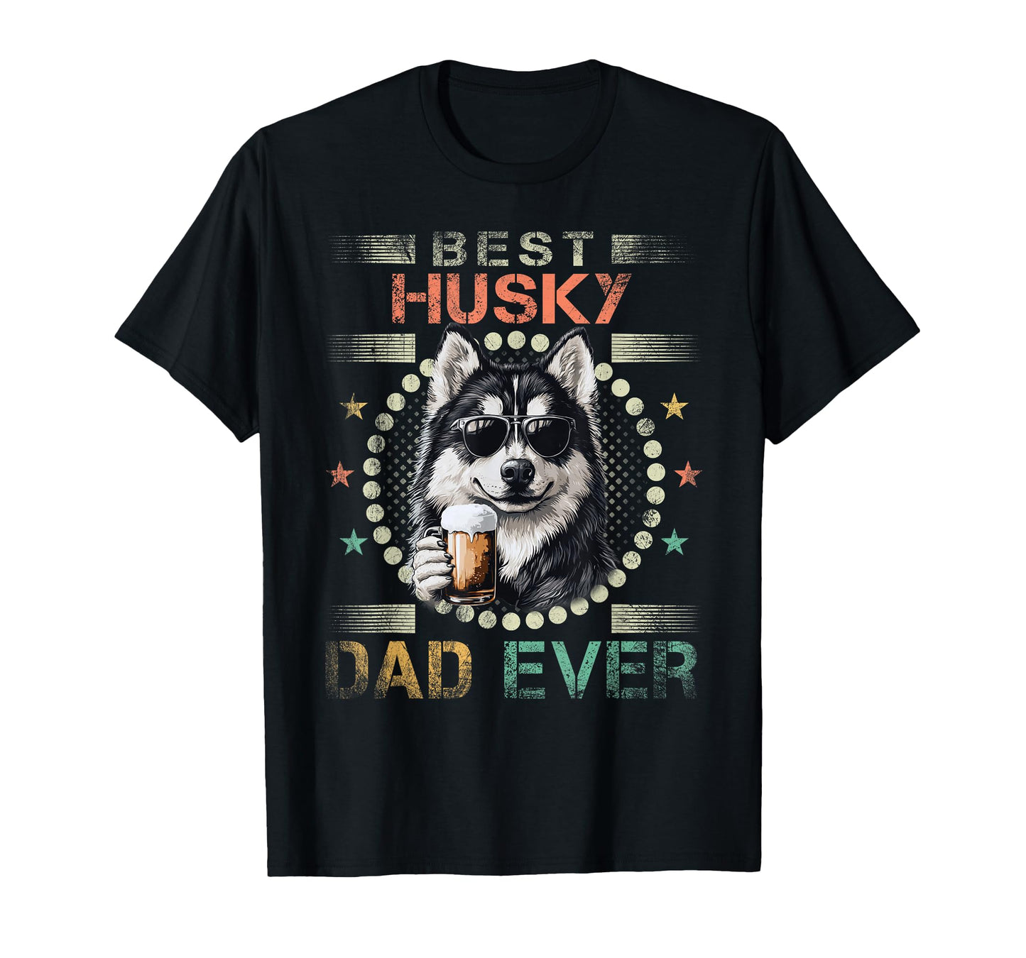 Husky Dad Dog Owner Funny Husky Dog Lover Dad T-Shirt