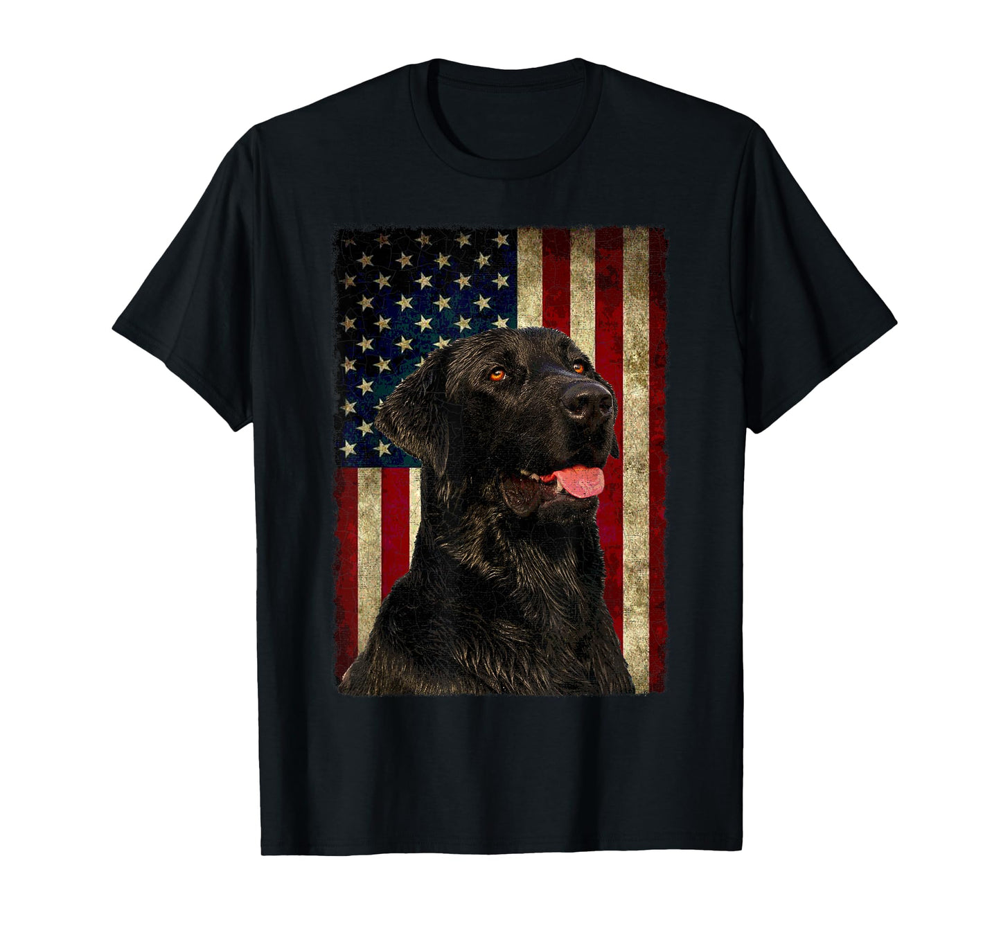 Black Labrador T Shirt Gift USA Flag Lab Owner Duck Hunter T-Shirt