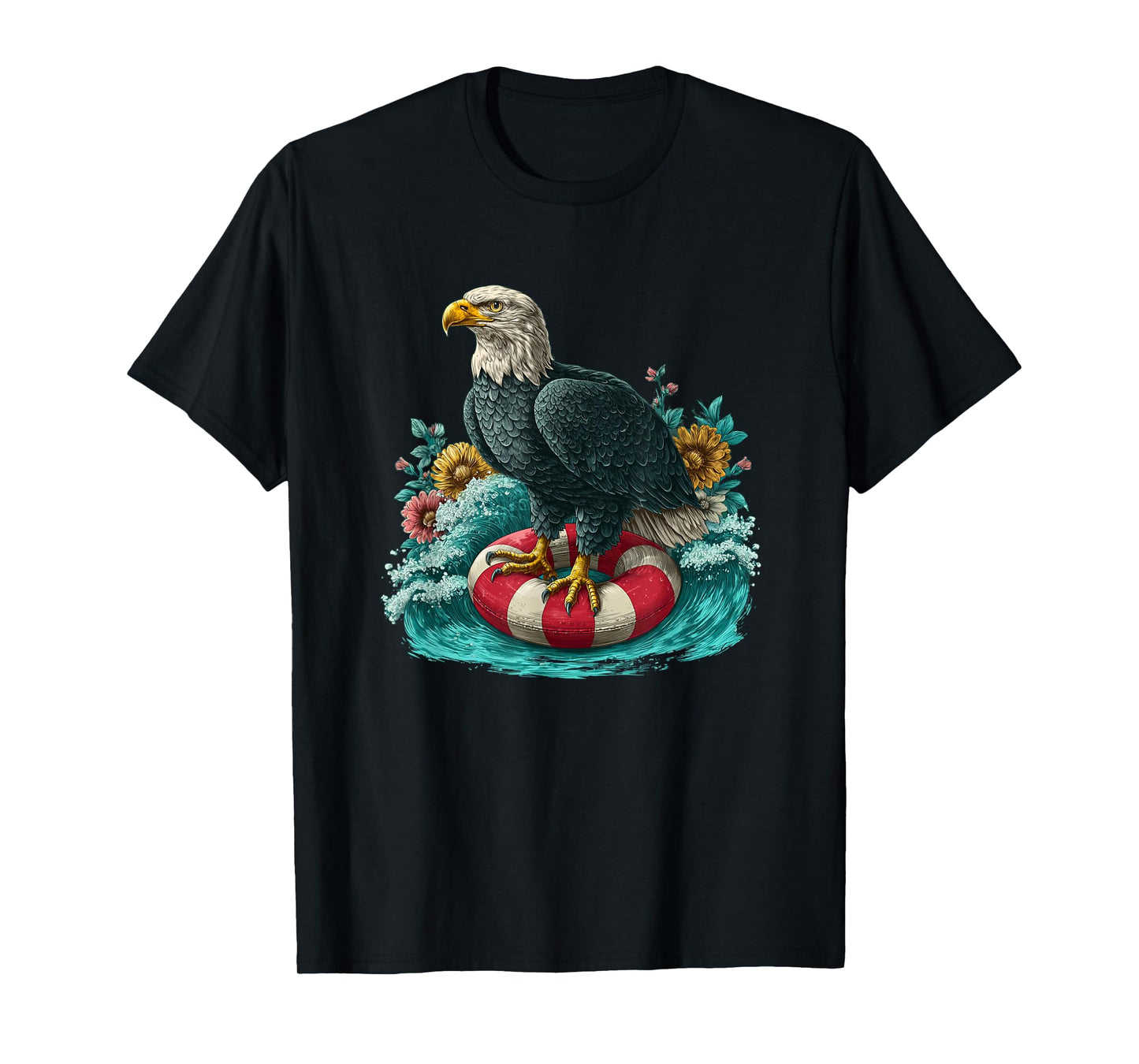 Funny Eagle with Pool Ring for Holiday Lovers T-Shirt
